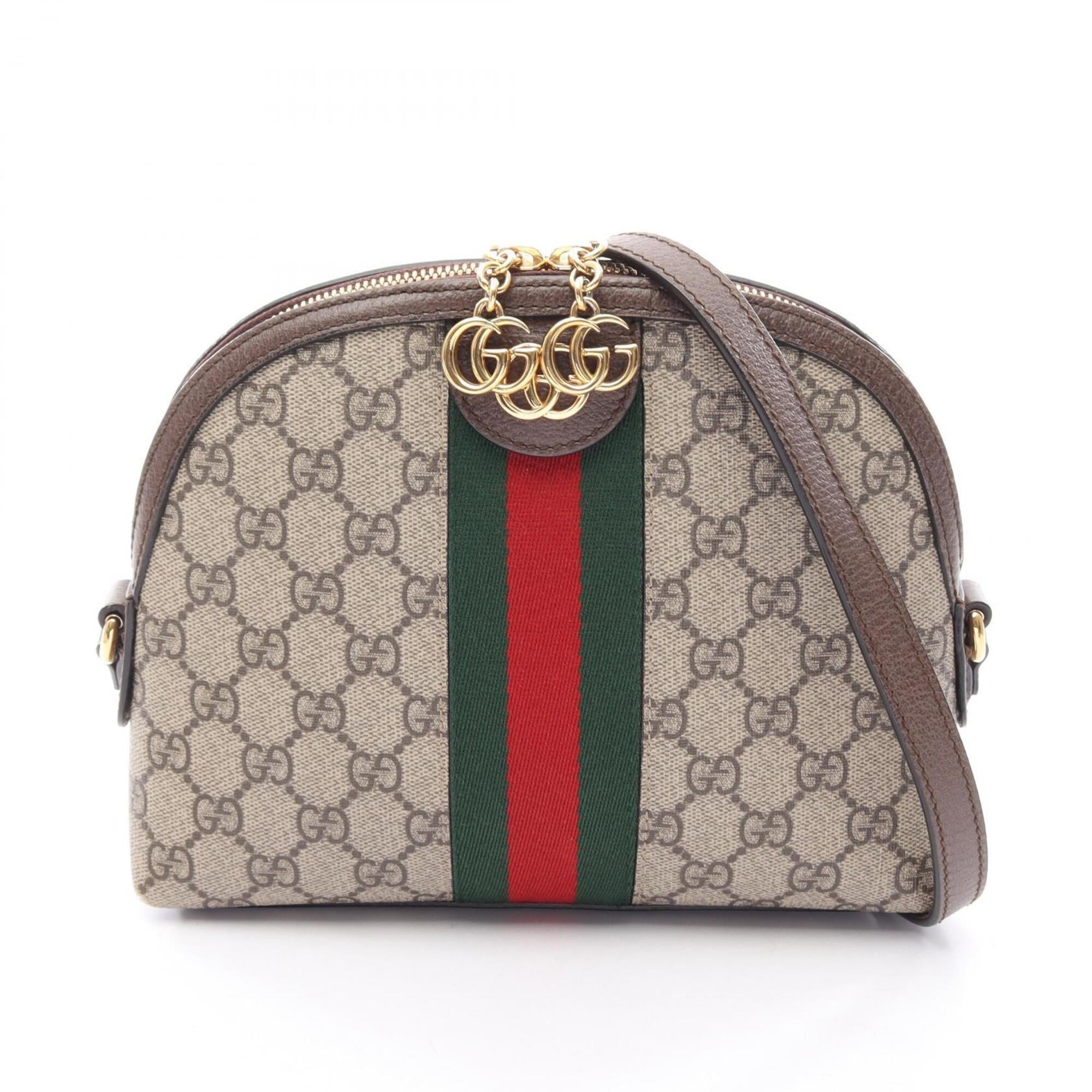 Gucci Beige Multi-Color Gg Supreme Leather Handbag Shoulder Bag (Pre-Owned)