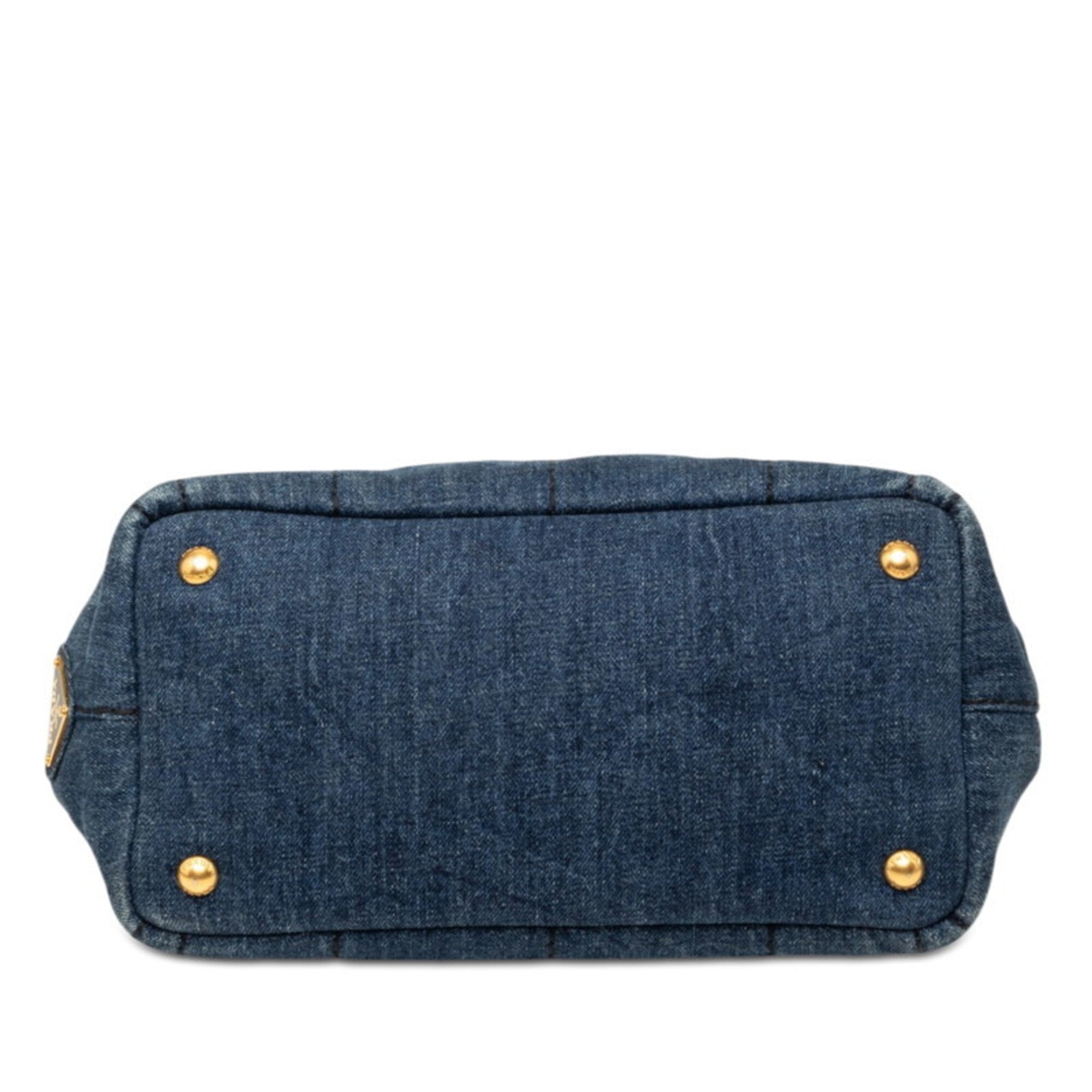 Prada Blue Denim Handbag Shoulder Bag (Pre-Owned)