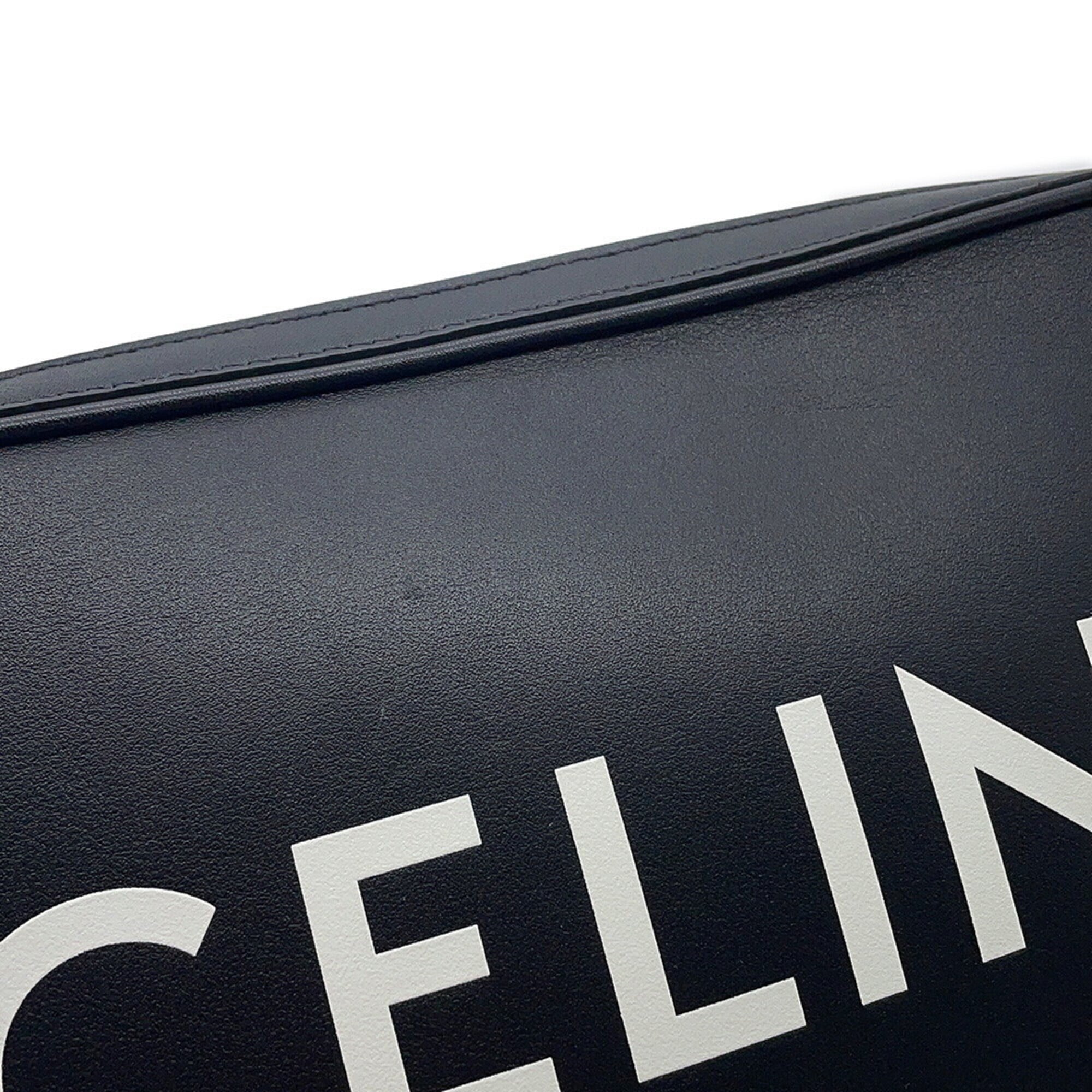Celine Black Leather Messenger Bag Shoulder Bag (Pre-Owned)