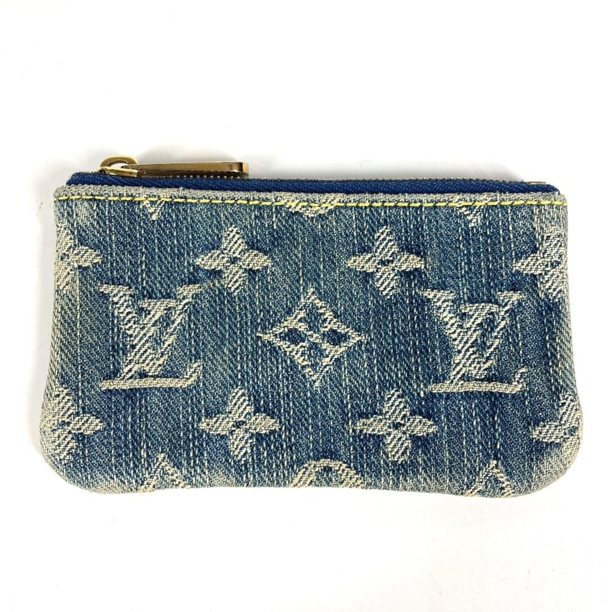 Louis Vuitton Blue Monogram Denim Coin Purse/Coin Case (Pre-Owned)
