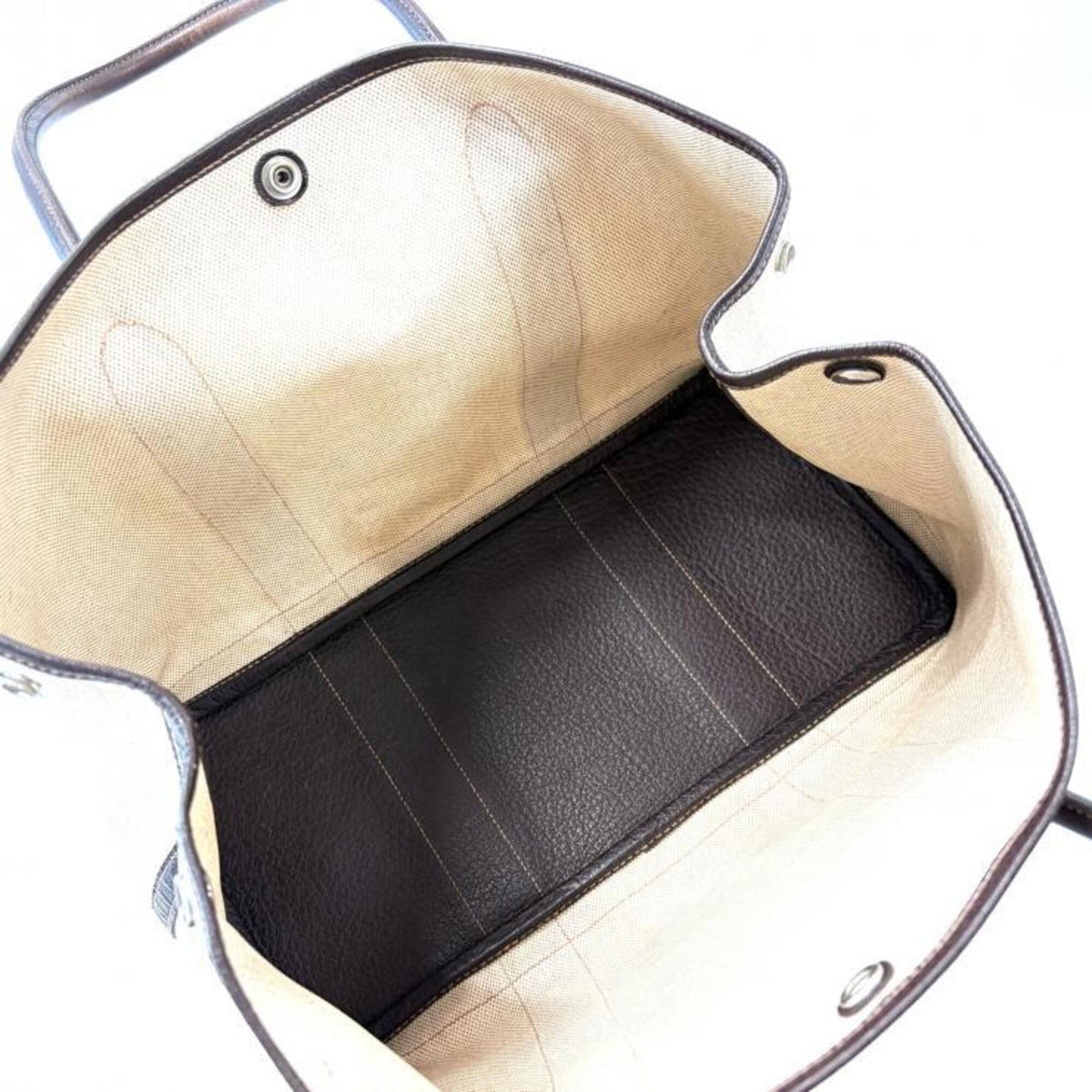Hermes Cocaon Natural Toile H Buffalo Leather Tote Bag (Pre-Owned)