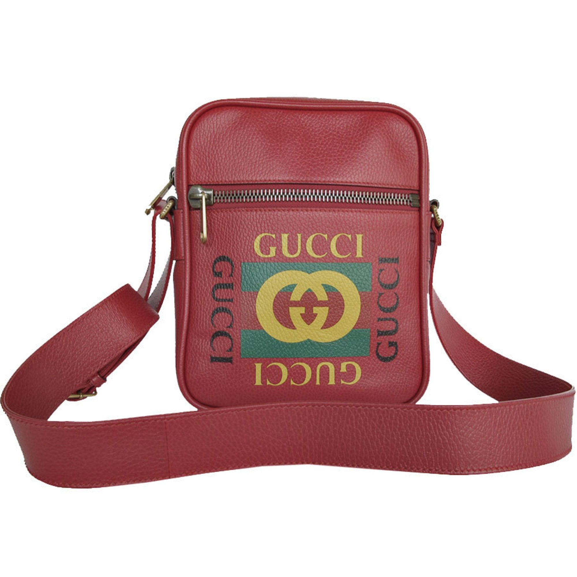 Gucci Dark Red Leather Shoulder Bag (Pre-Owned)
