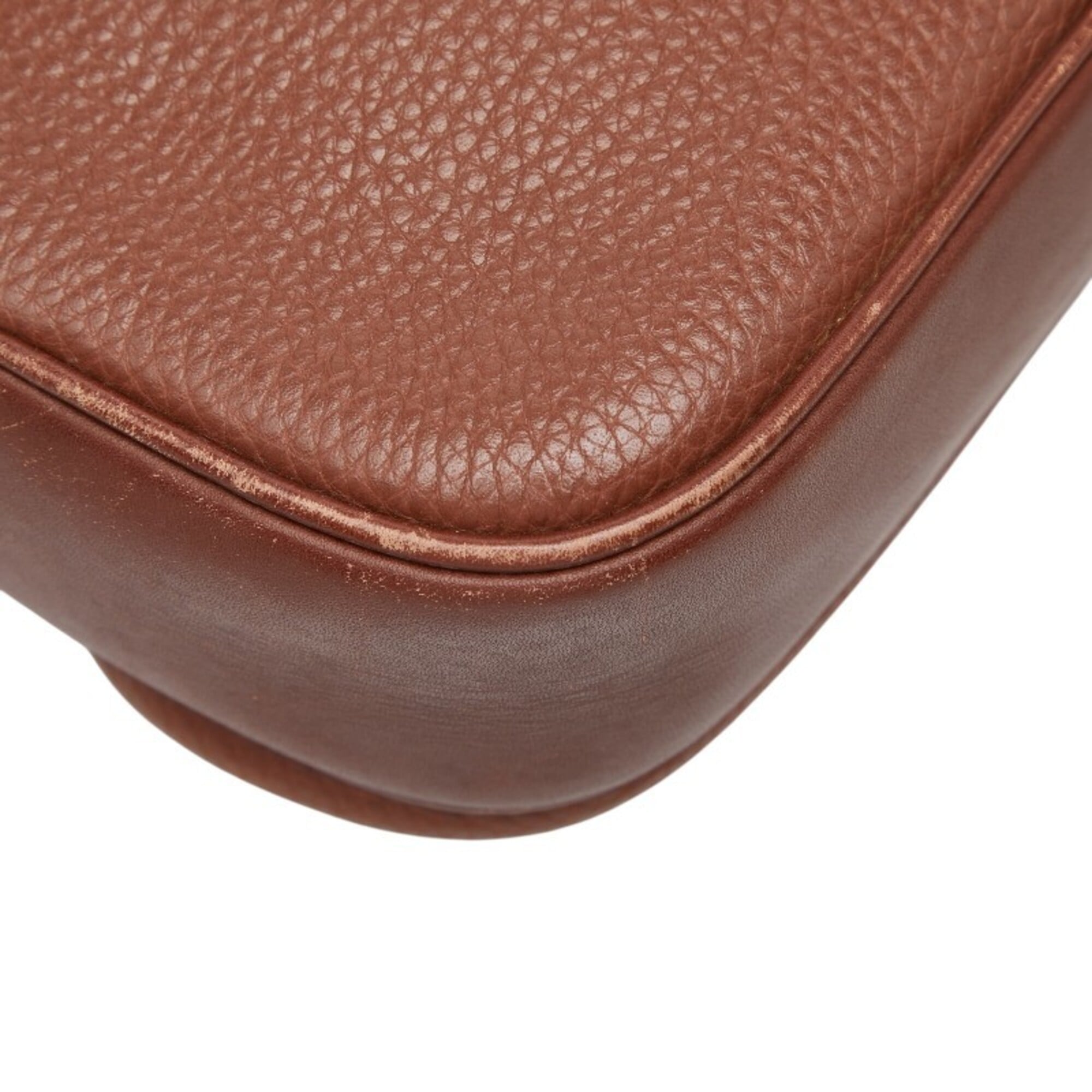 Gucci Brown Leather Shoulder Bag (Pre-Owned)