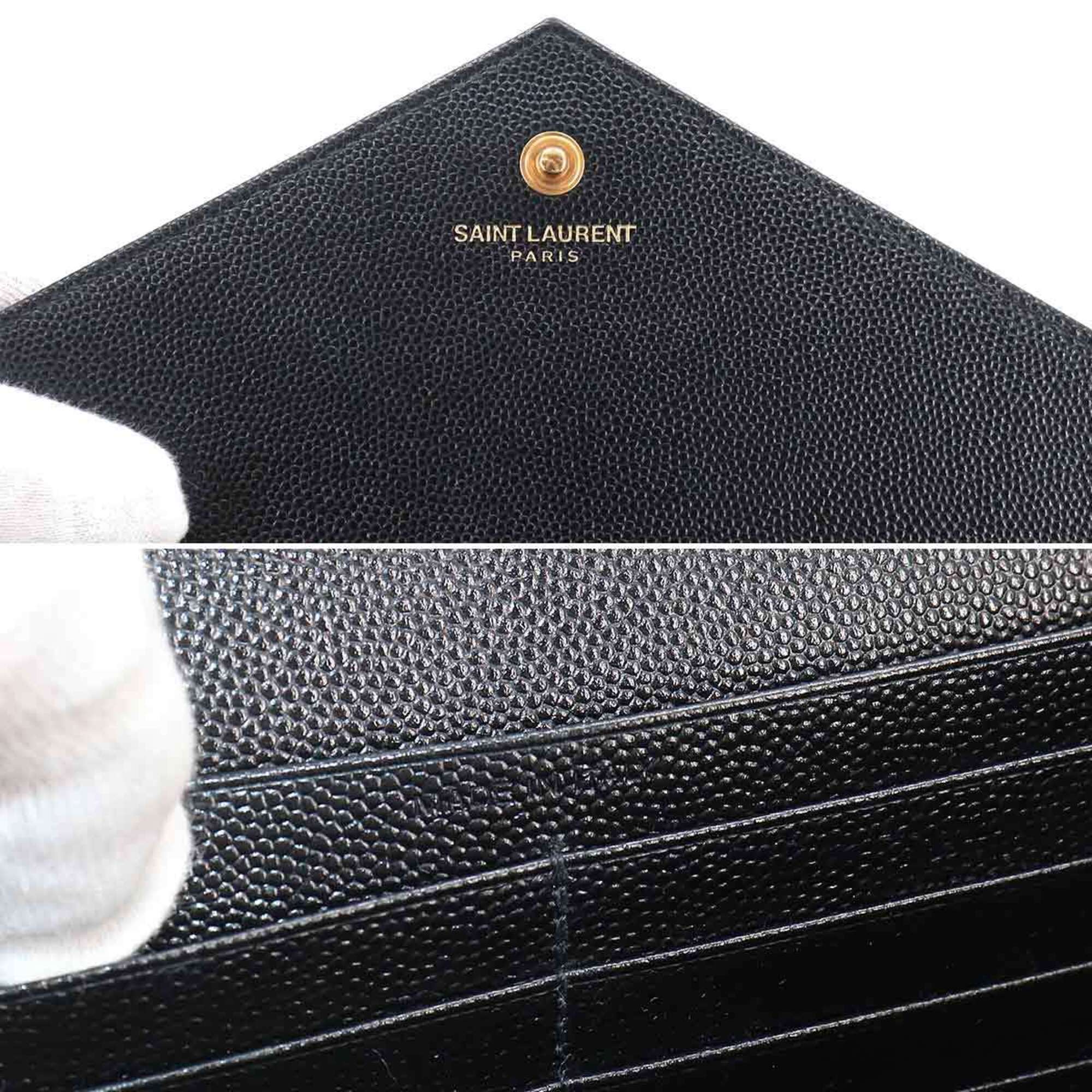 Saint Laurent Black Leather Chain/Shoulder Wallet (Pre-Owned)
