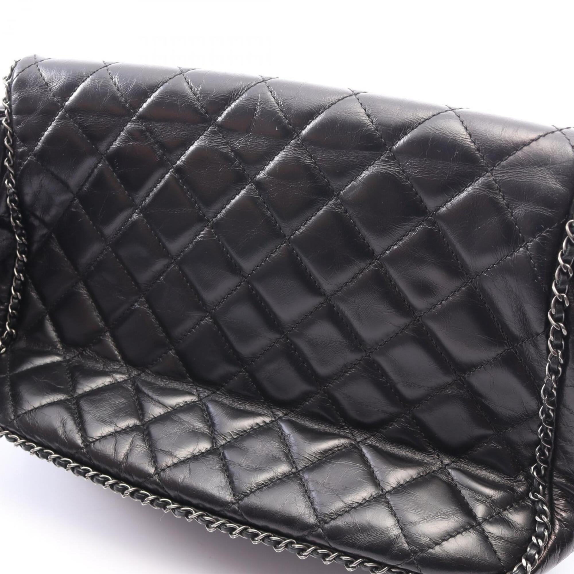 Chanel Black Leather Handbag Shoulder Bag (Pre-Owned)