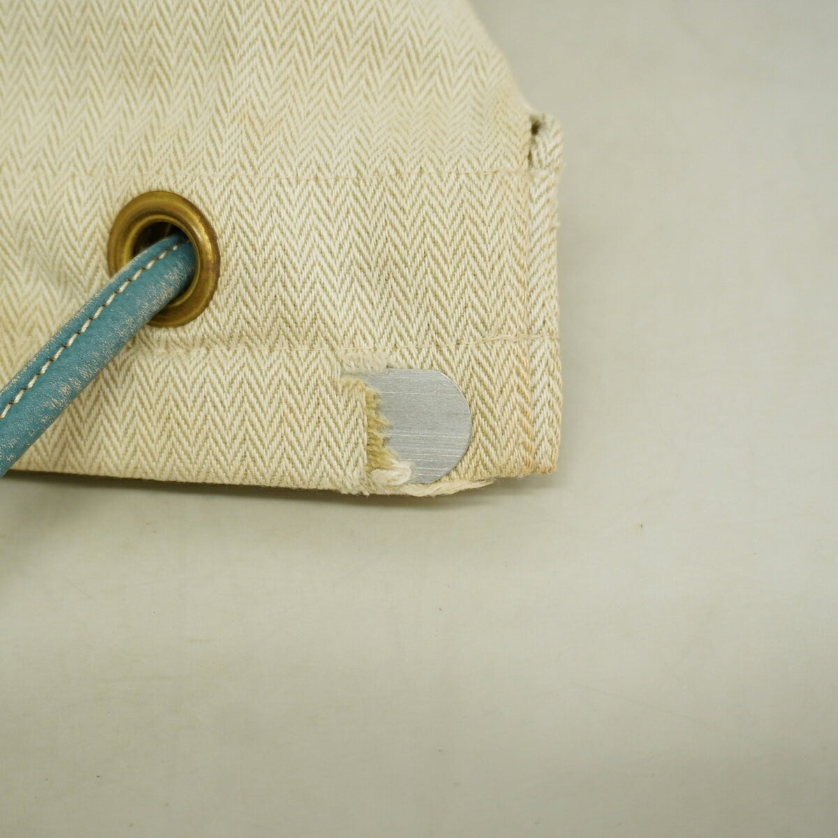 Hermes Blue Toile Chevron Shoulder Bag (Pre-Owned)