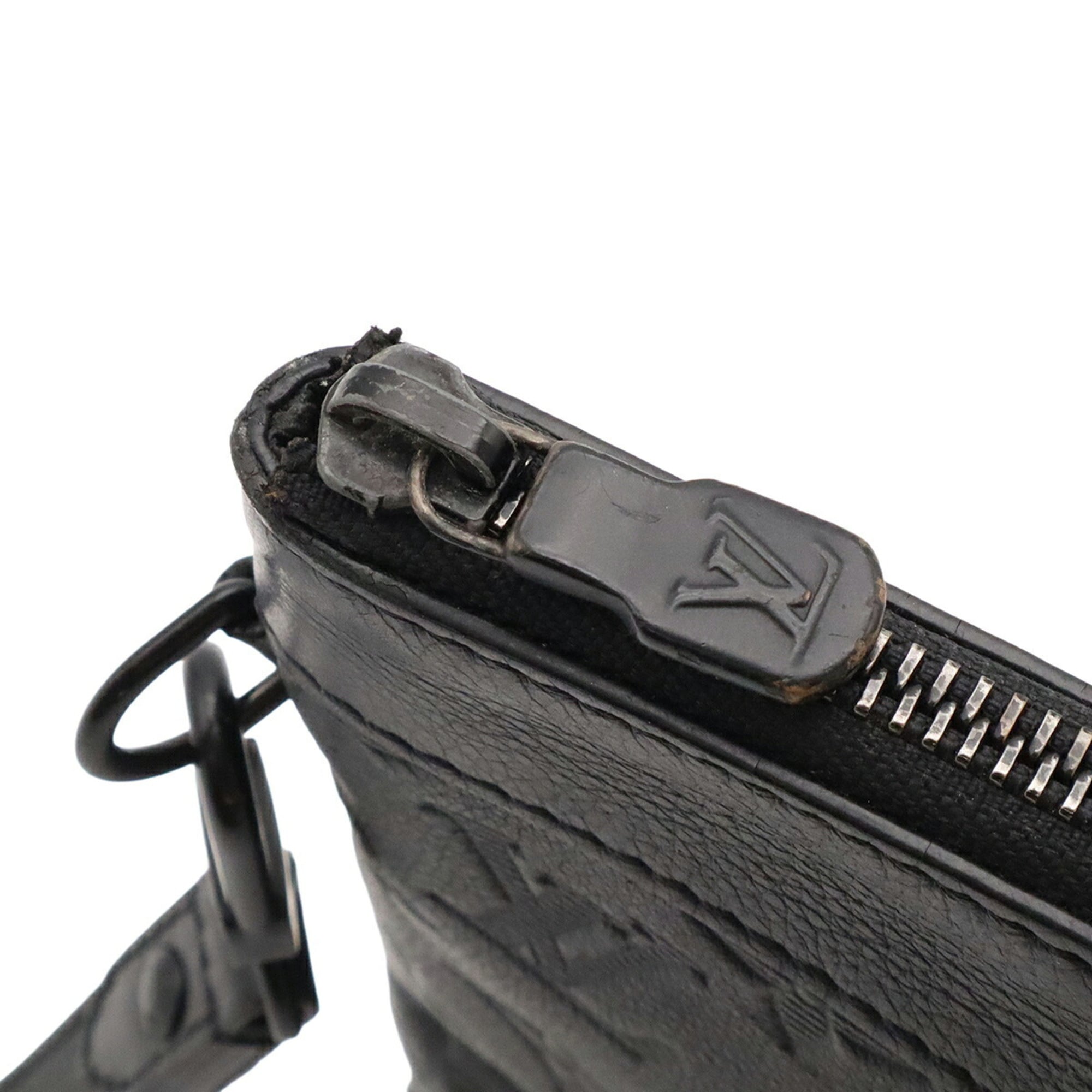 Louis Vuitton Black Noir White Monogram Shadow Clutch Bag Pochette (Pre-Owned)