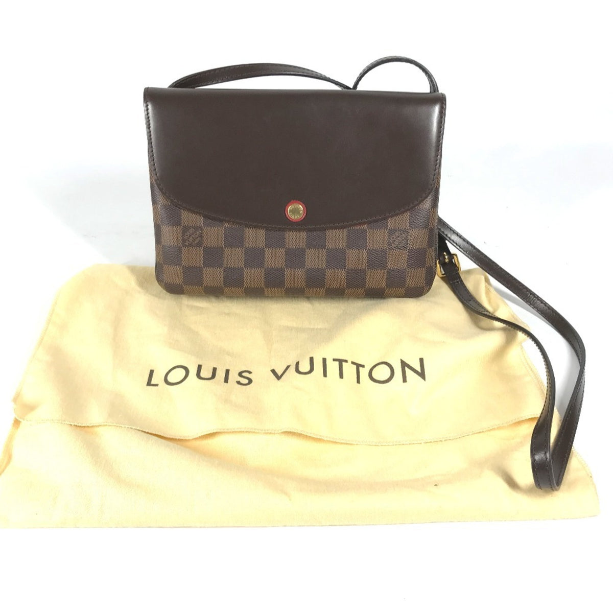 Louis Vuitton Brown Ebene Damier Canvas Pochette Shoulder Bag (Pre-Owned)