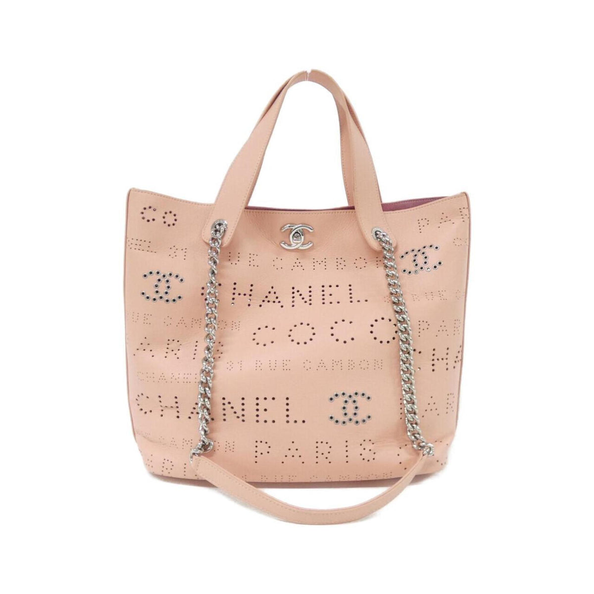 Chanel Pink Tweed Leather Handbag (Pre-Owned)