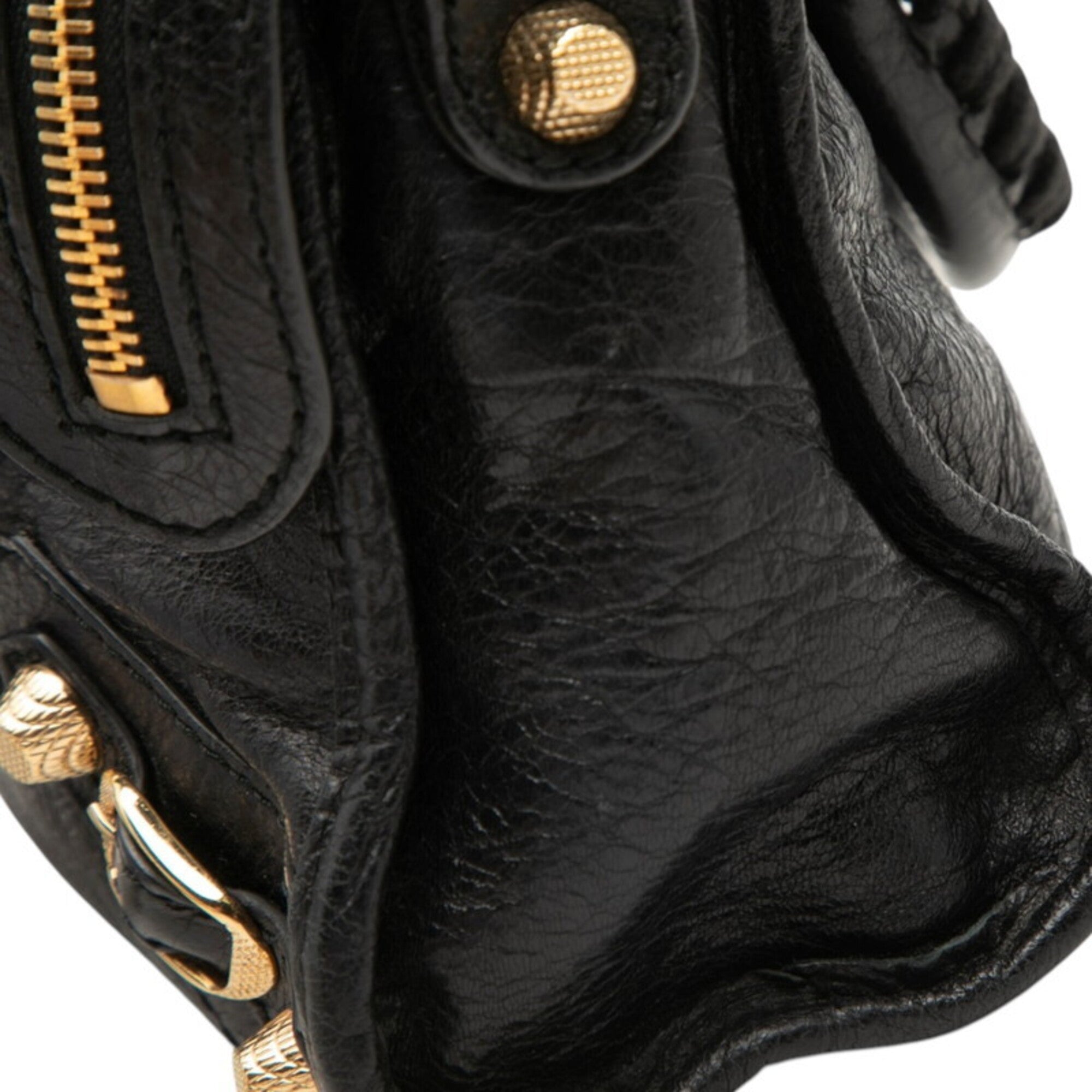 Balenciaga Black Leather Handbag Shoulder Bag (Pre-Owned)