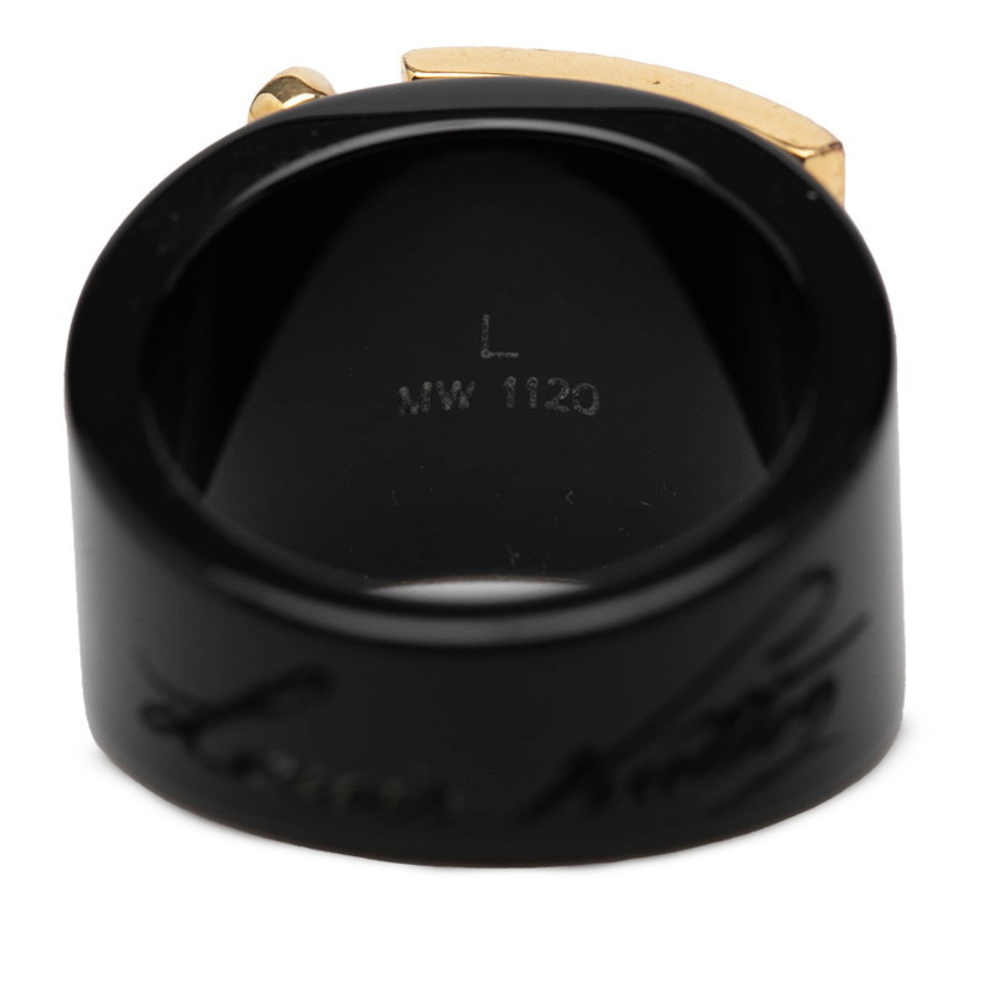 Louis Vuitton Black Plastic Band Ring (Pre-Owned)