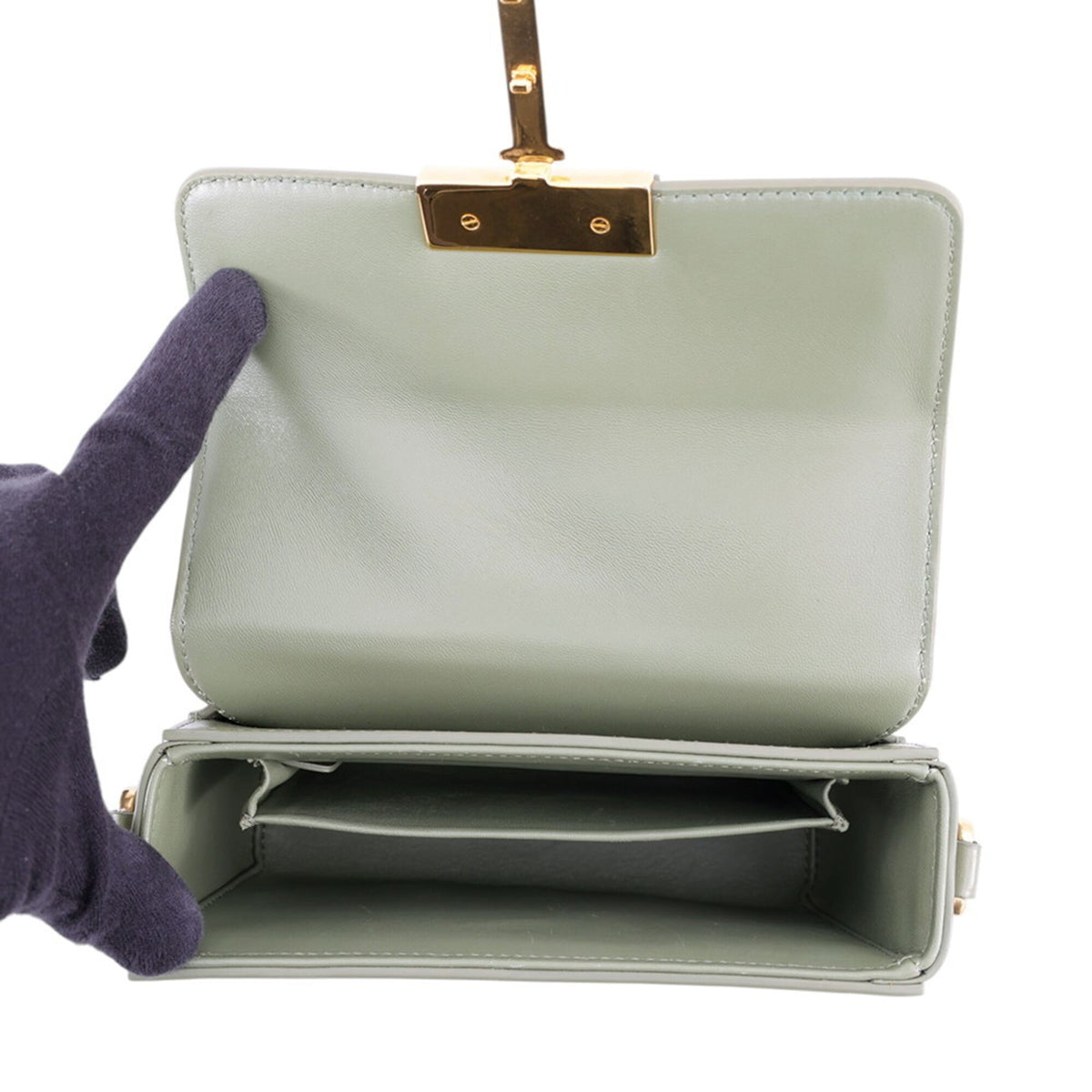 Christian Dior Green Leather Handbag Shoulder Bag (Pre-Owned)