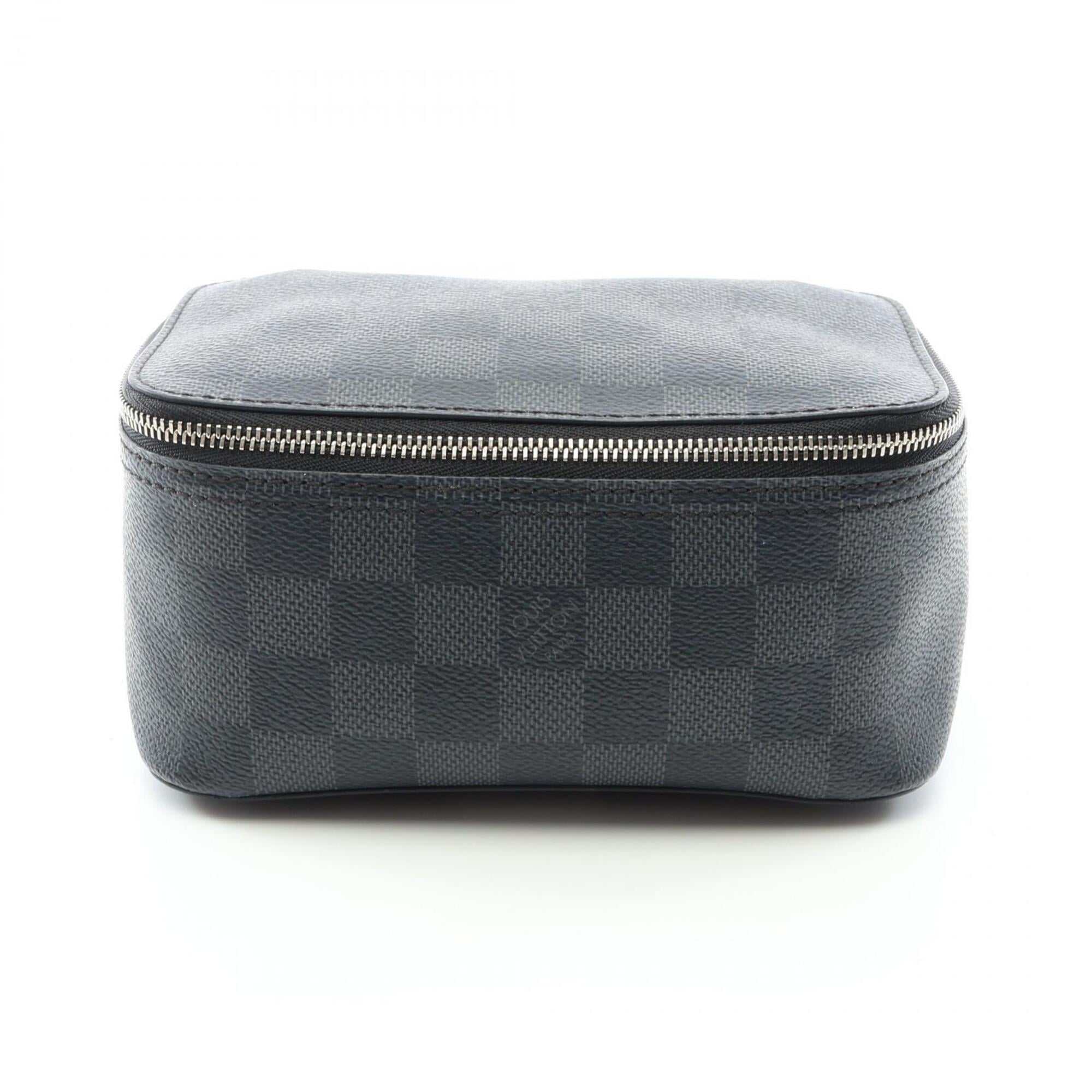 Louis Vuitton Black Damier Graphite Leather Pvc Handbag Pouch (Pre-Owned)