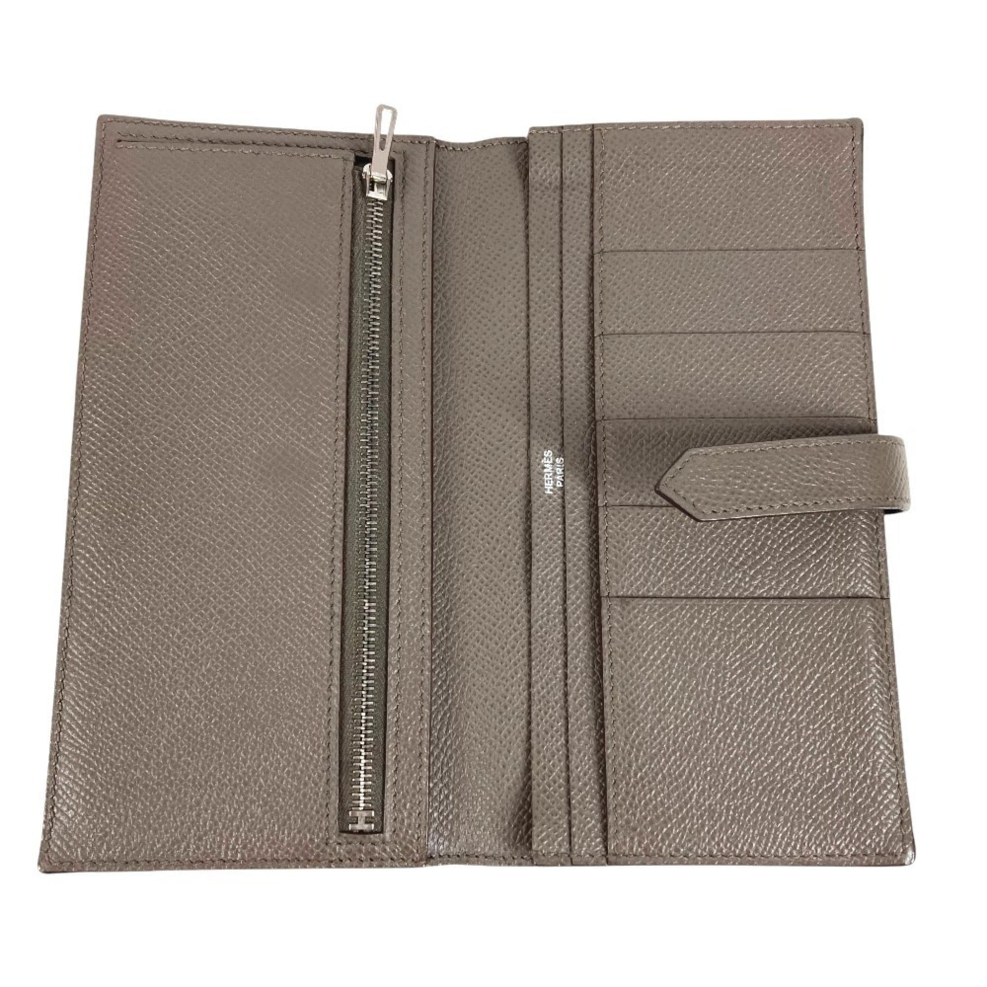 Hermes Gray Epsom Leather Long Wallet (Bi-Fold) (Pre-Owned)