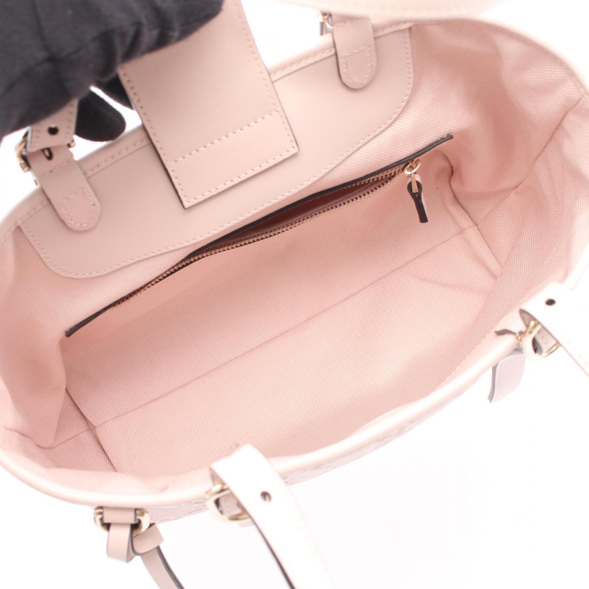 Gucci Pink Leather Handbag Tote Bag (Pre-Owned)