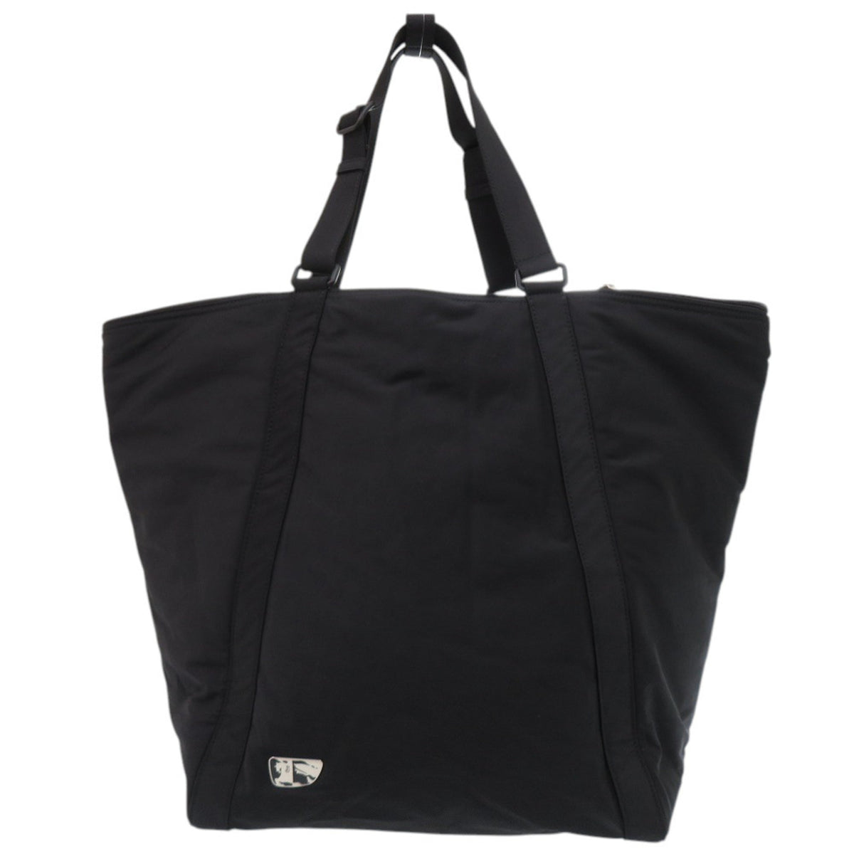 Burberry Beige Black Cotton Nylon Tote Bag (Pre-Owned)