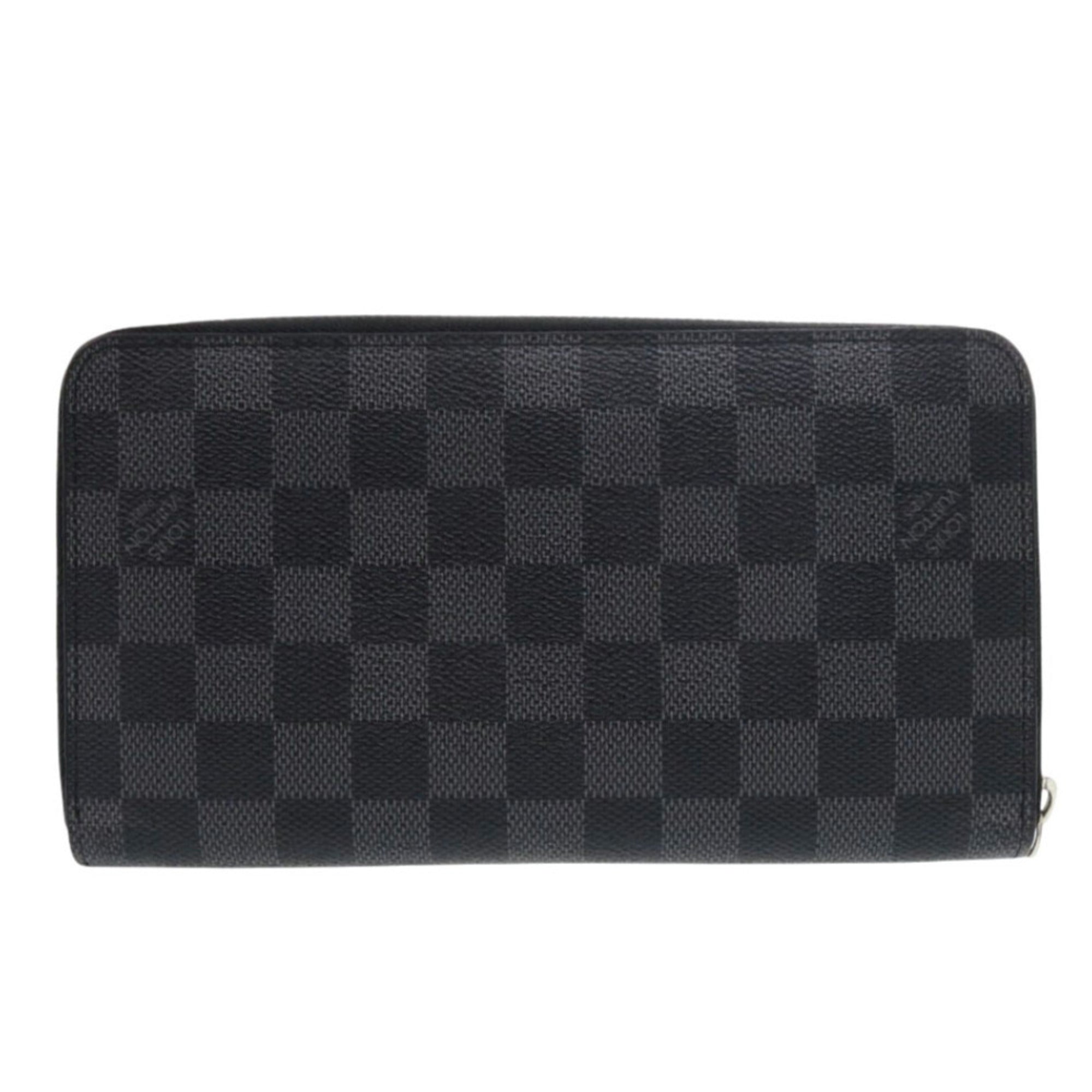 Louis Vuitton Black Gray Damier Graphite Canvas Long Wallet (Bi-Fold) (Pre-Owned)