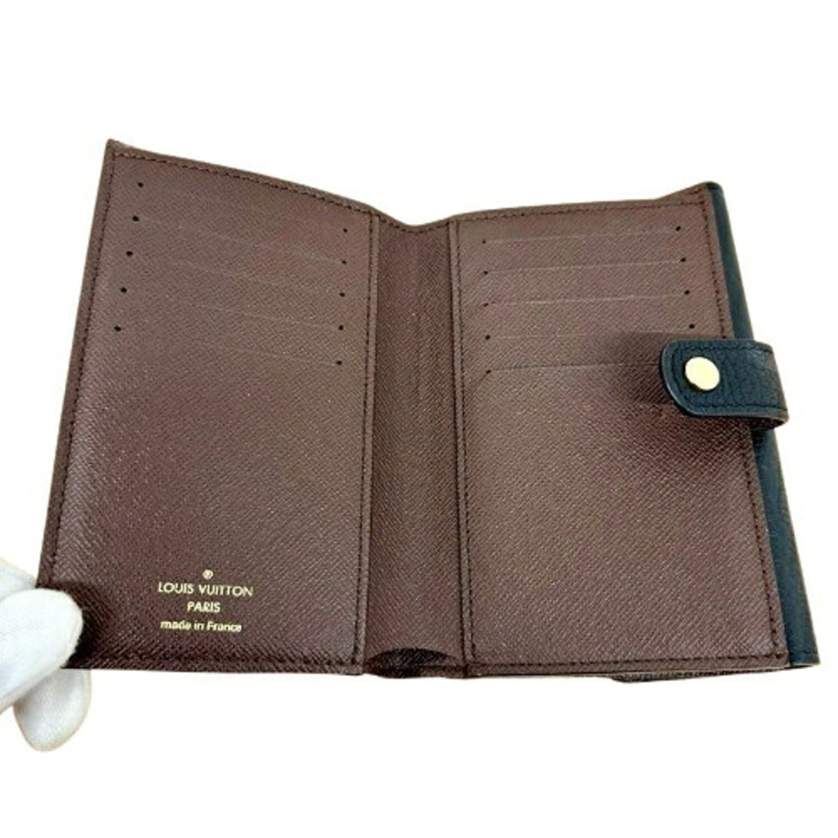 Louis Vuitton Damier Brown Leather Wallet (Bi-Fold) (Pre-Owned)
