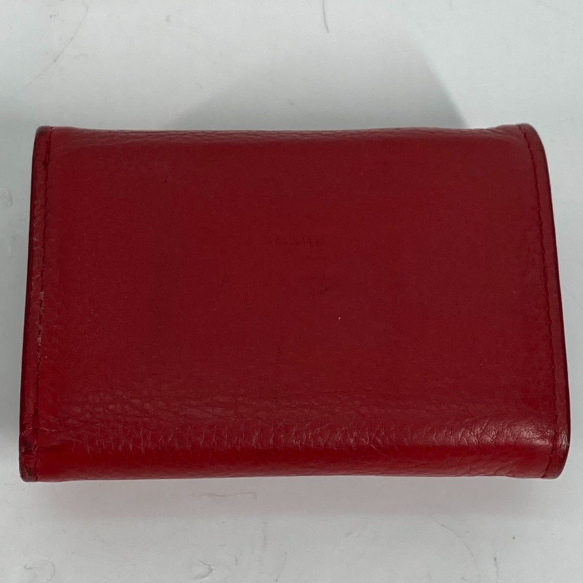 Prada Red Leather Wallet (Tri-Fold) (Pre-Owned)