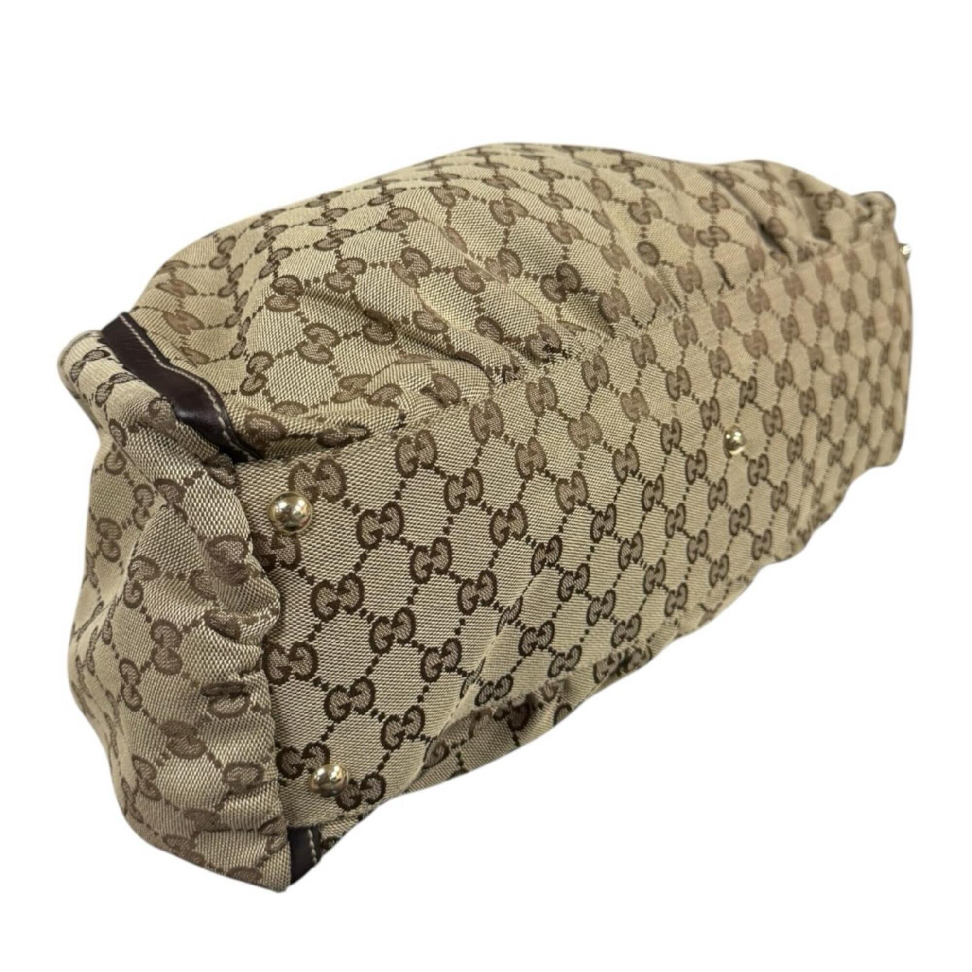 Gucci Abbey Brown Gg Canvas Tote Bag (Pre-Owned)