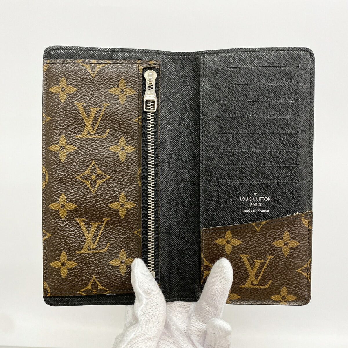 Louis Vuitton Black Brown Long Wallet (Bi-Fold) (Pre-Owned)