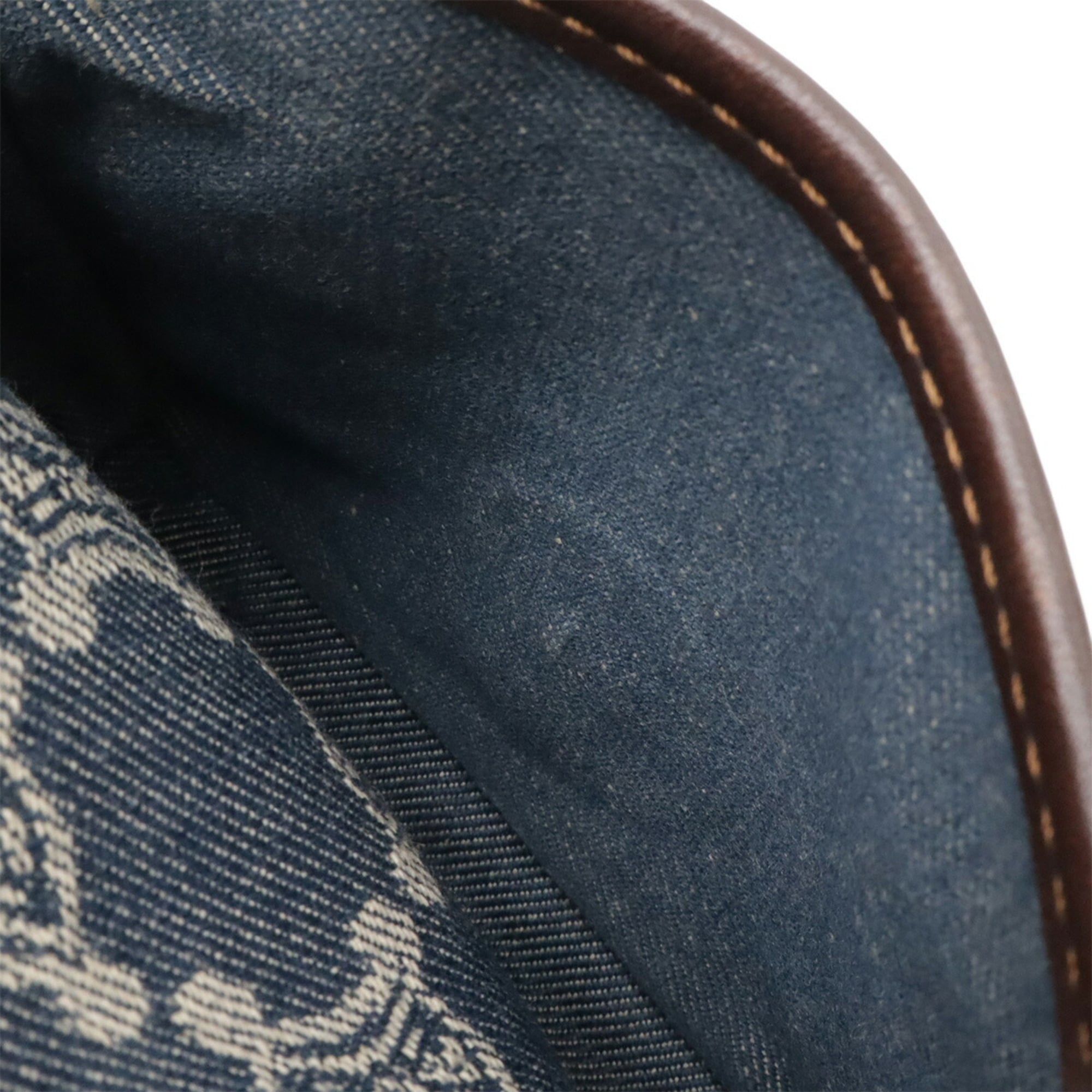Celine Blue Brown Denim Leather Shoulder Bag (Pre-Owned)