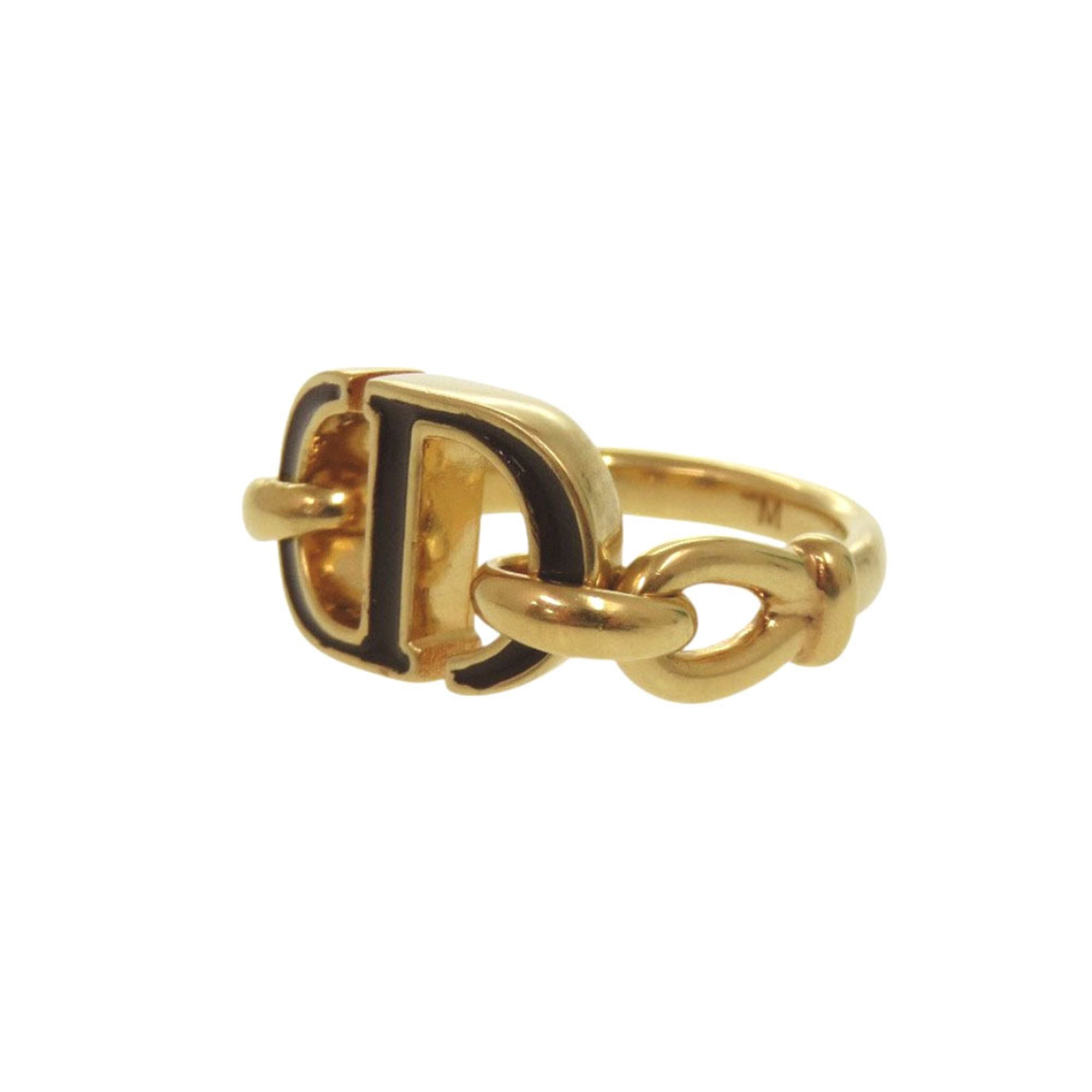 Christian Dior Gold Gold Plating Band Ring (Pre-Owned)