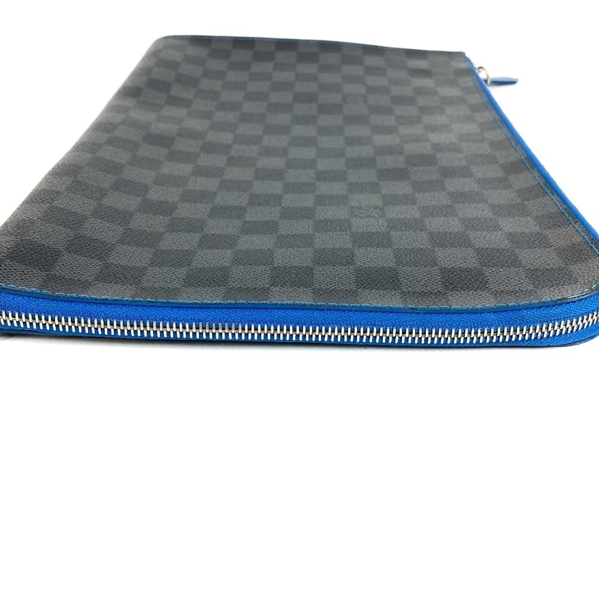 Louis Vuitton Black Blue Damier Graphite Clutch Bag Pochette Pouch (Pre-Owned)