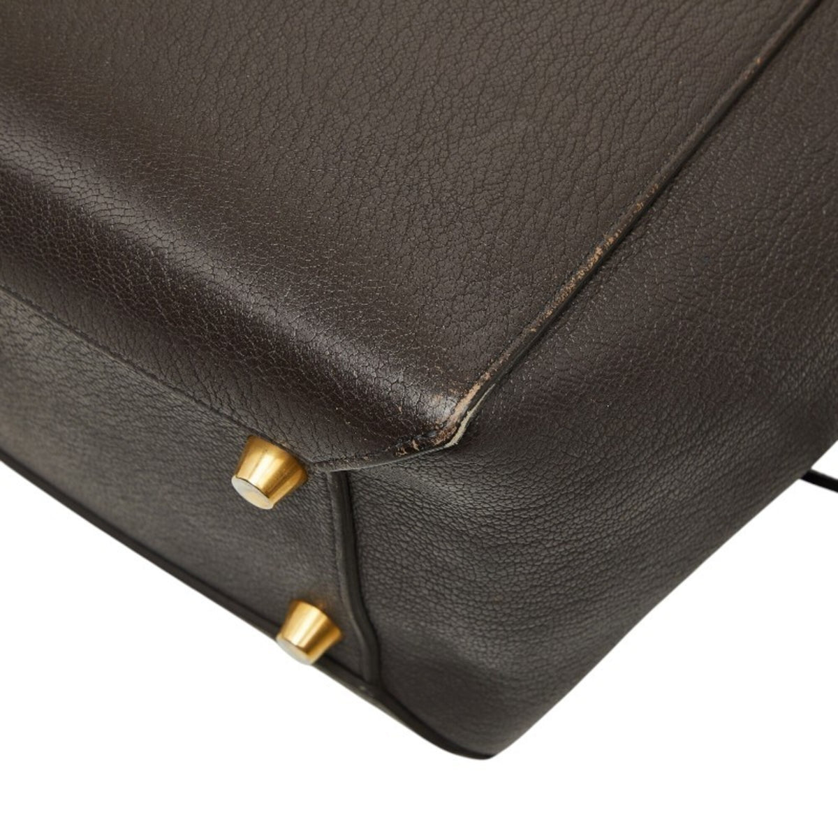 Celine Dark Brown Leather Handbag Shoulder Bag (Pre-Owned)