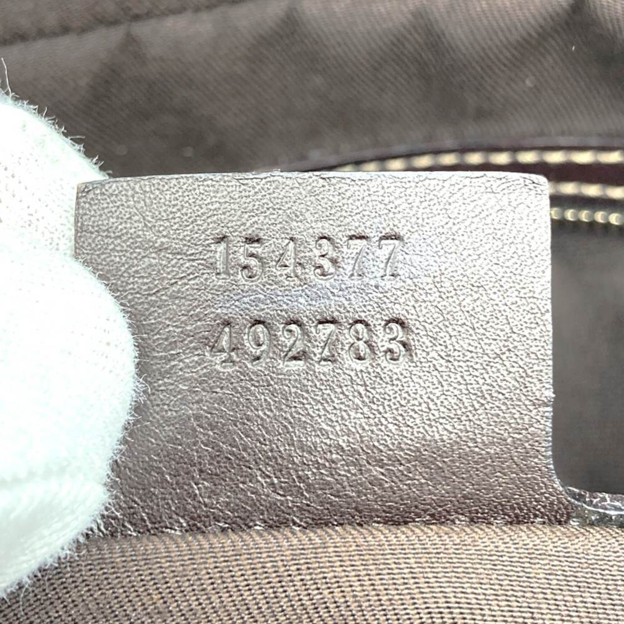 Gucci Beige Canvas Leather Tote Bag (Pre-Owned)