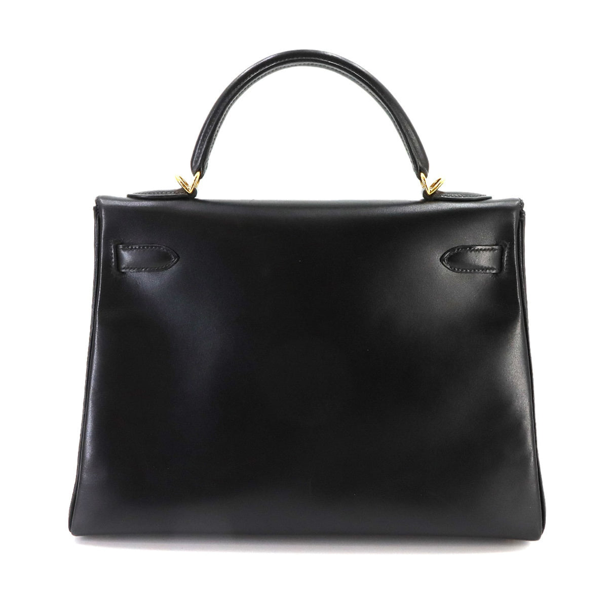 Hermes Black Box Calf Leather Handbag (Pre-Owned)