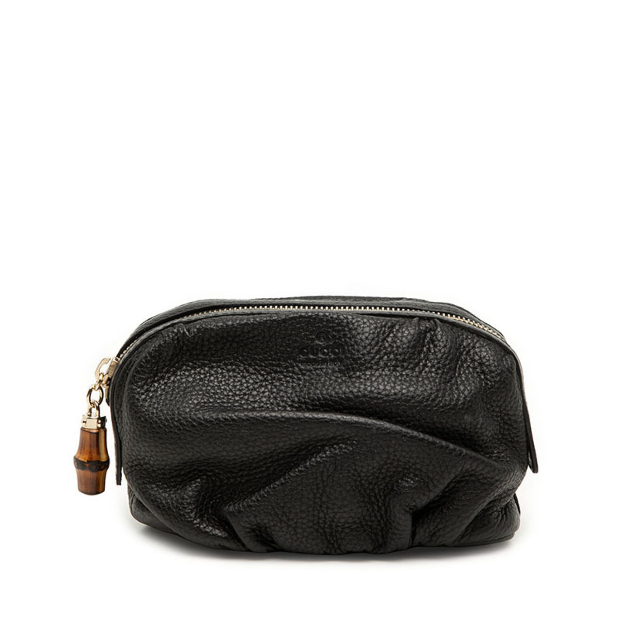 Gucci Black Leather Pouch Wash Bag (Pre-Owned)