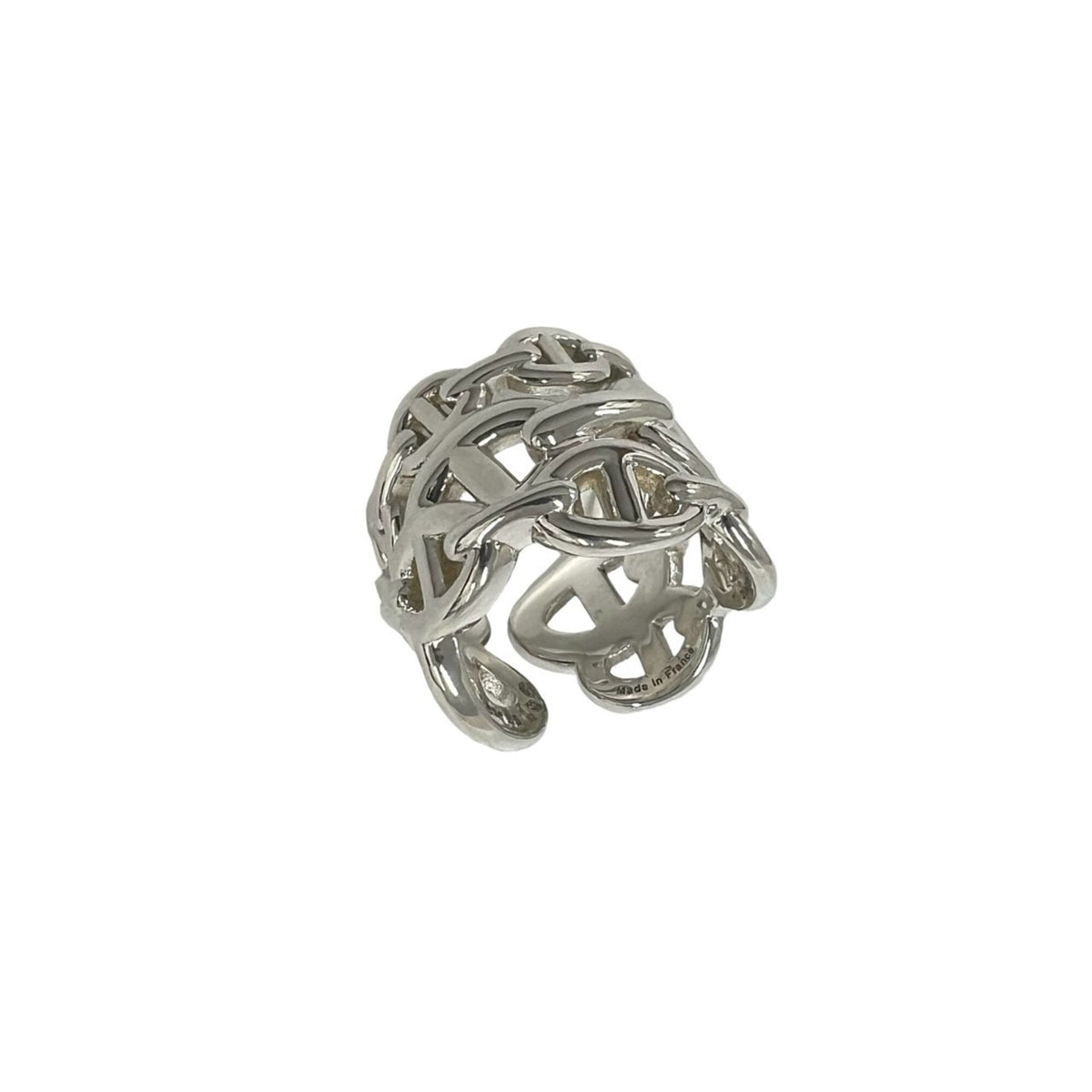 Hermes Silver Silver 925 Band Ring (Pre-Owned)