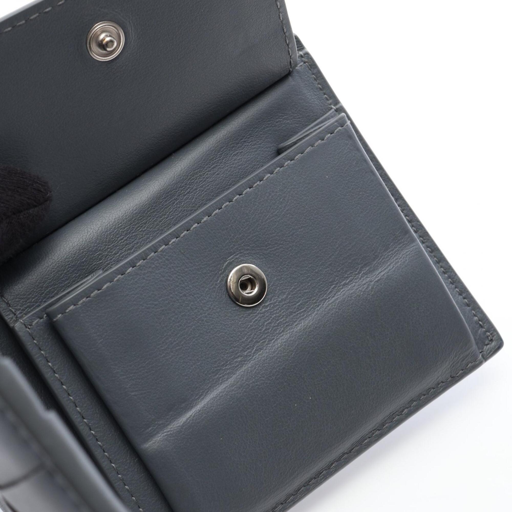 Bottega Veneta Gray Leather Wallet (Bi-Fold) (Pre-Owned)