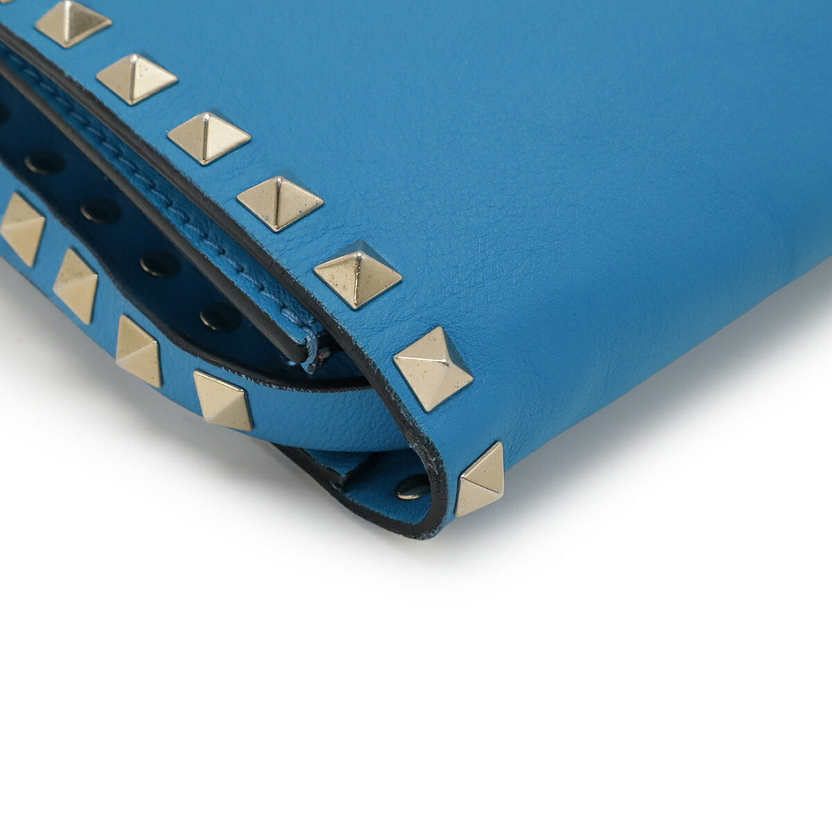 Valentino Garavani Blue Leather Clutch Bag Shoulder Bag (Pre-Owned)