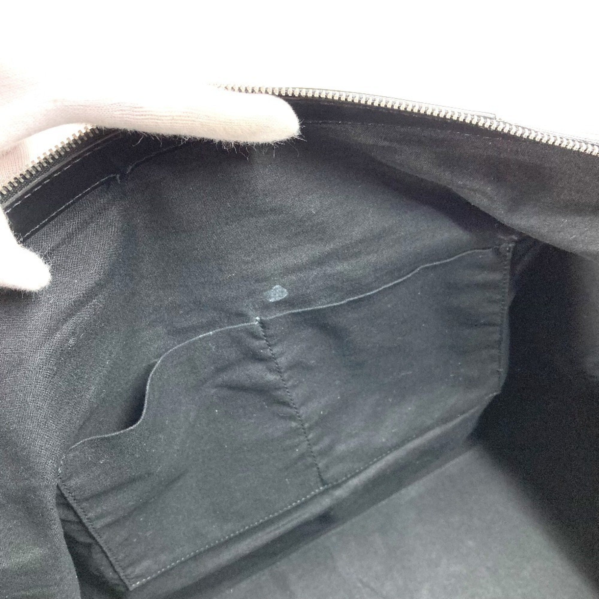 Balenciaga Black White Leather Canvas Boston Bag (Pre-Owned)