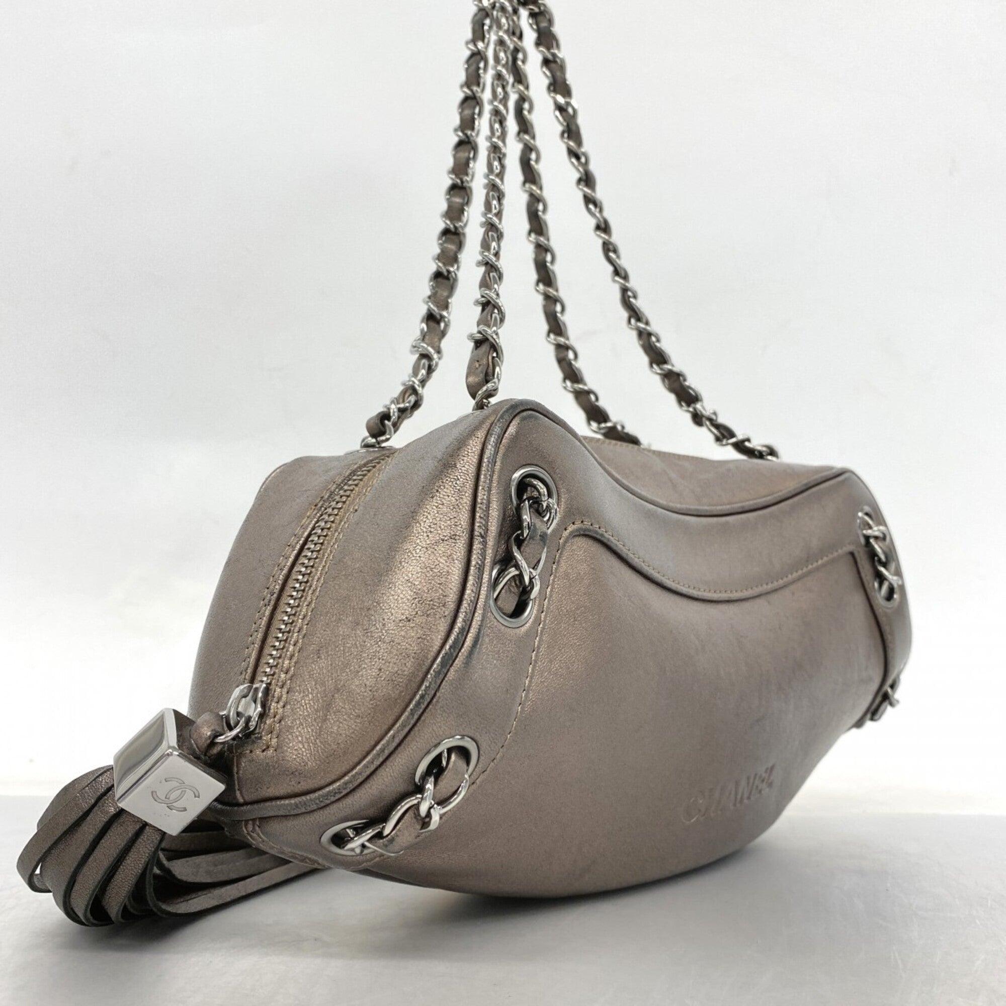 Chanel Bronze Leather Handbag (Pre-Owned)