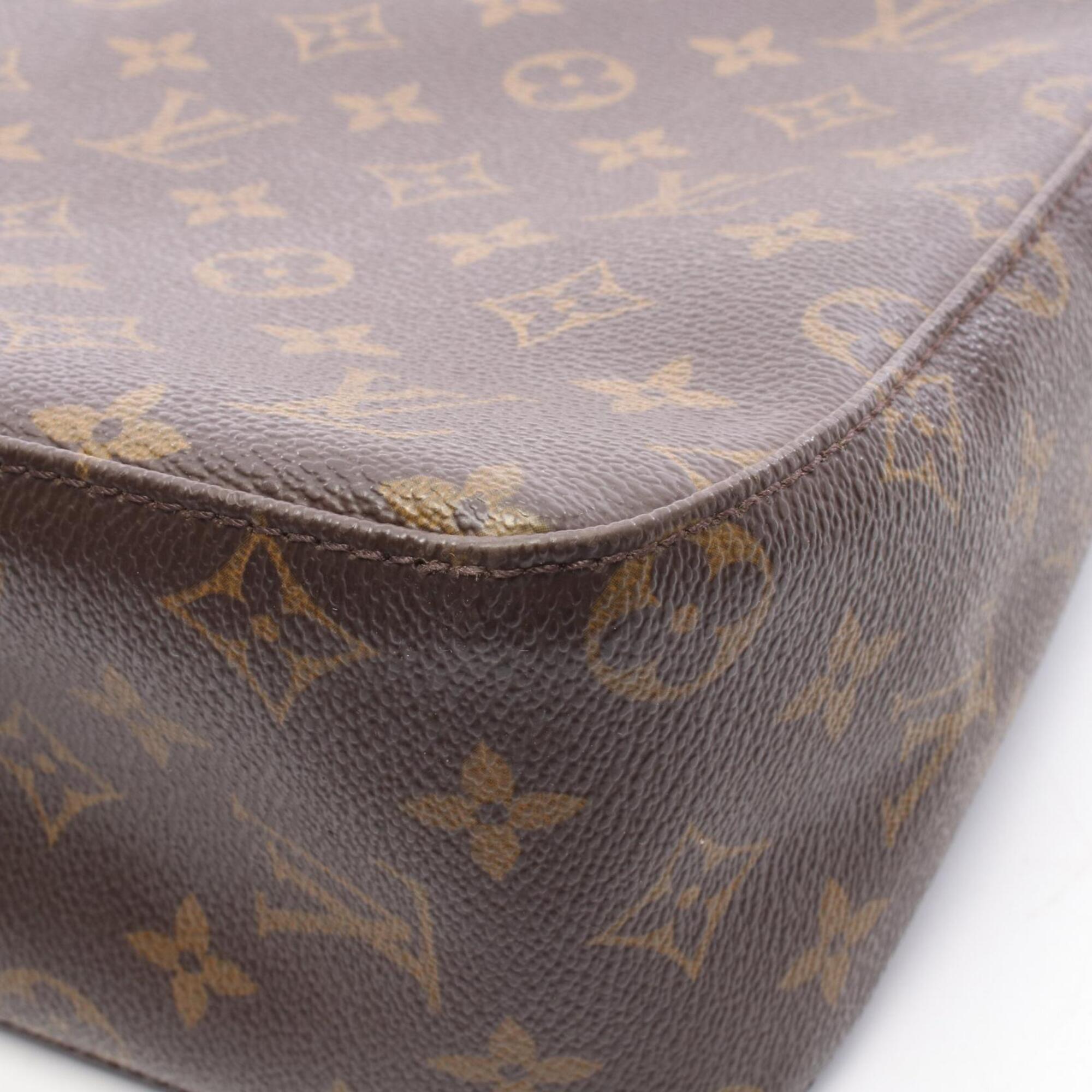 Louis Vuitton Brown Coated Canvas Leather Handbag Shoulder Bag (Pre-Owned)