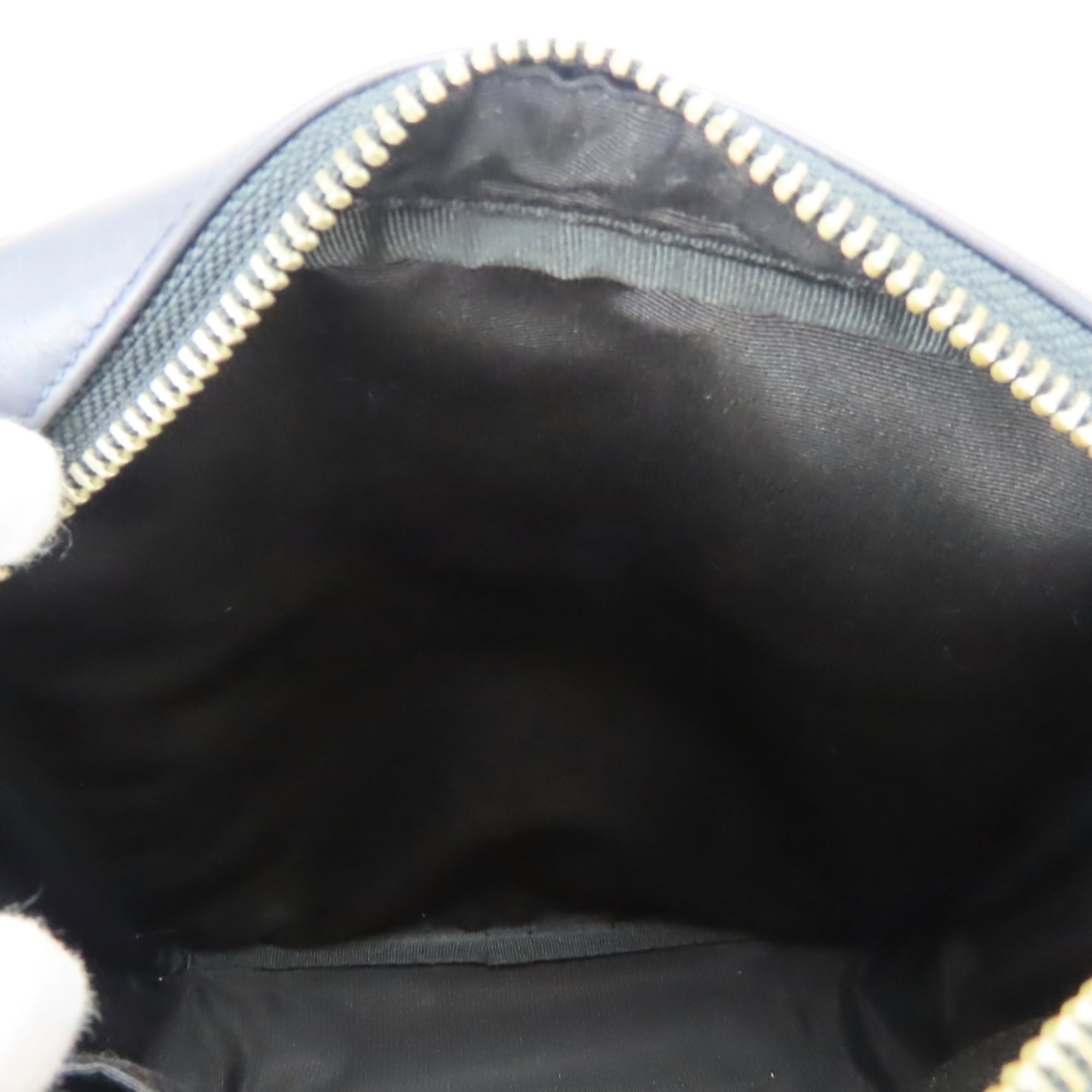 Coach Signature Black Gray Navy Leather Shoulder Bag (Pre-Owned)