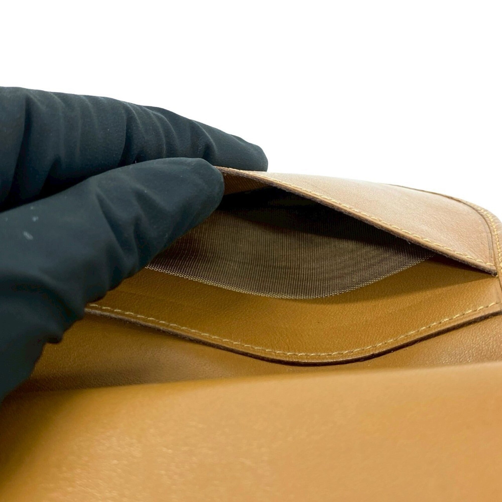 Celine Beige Brown Leather Pvc Coin Purse/Coin Case (Pre-Owned)