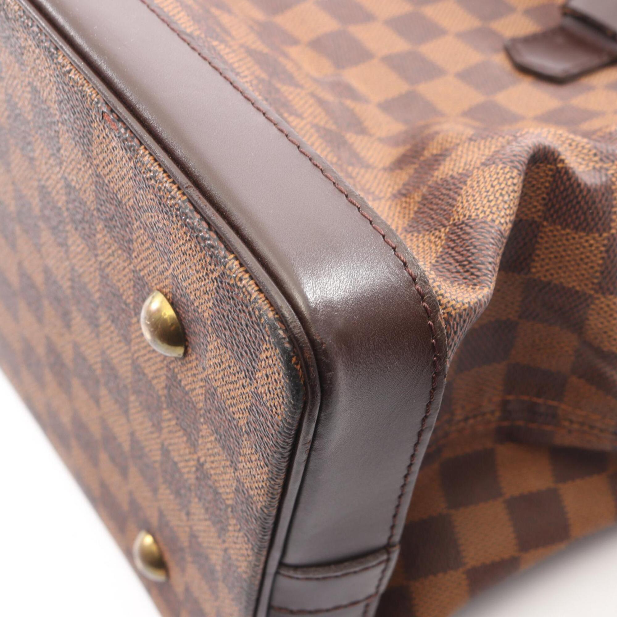 Louis Vuitton Brown Coated Canvas Pvc Damier Canvas Leather Boston Bag Handbag (Pre-Owned)
