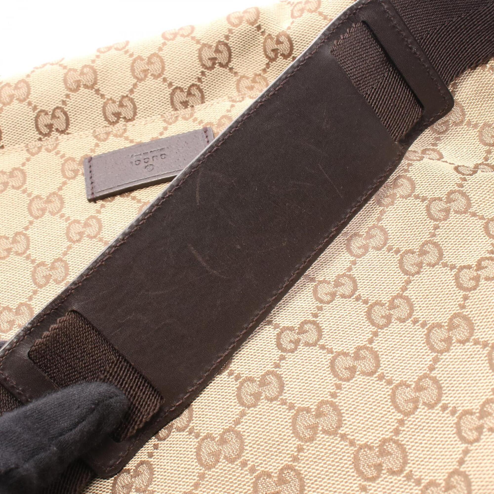 Gucci Beige Brown Canvas Leather Handbag Shoulder Bag (Pre-Owned)