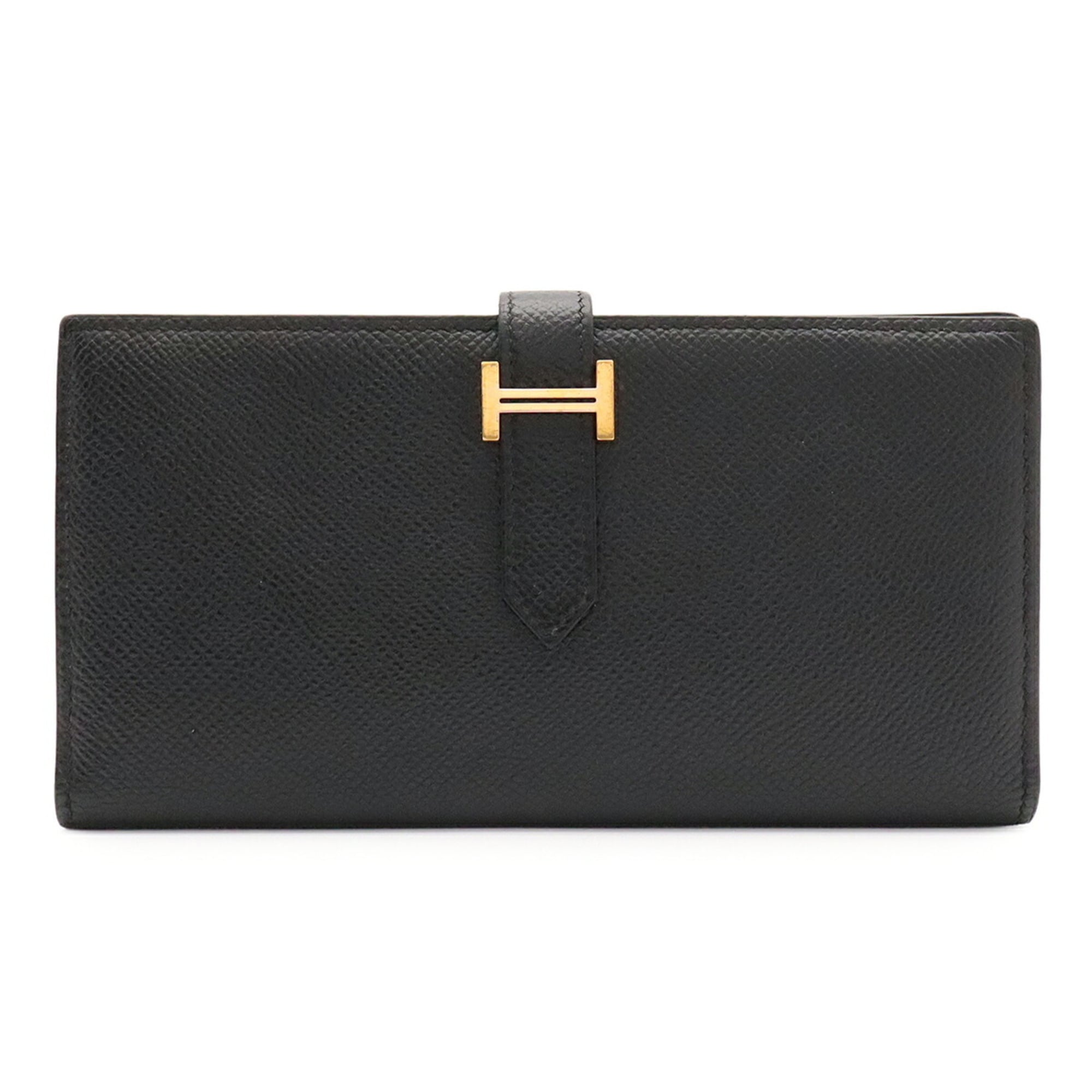 Hermes Black Epsom Leather Long Wallet (Bi-Fold) (Pre-Owned)