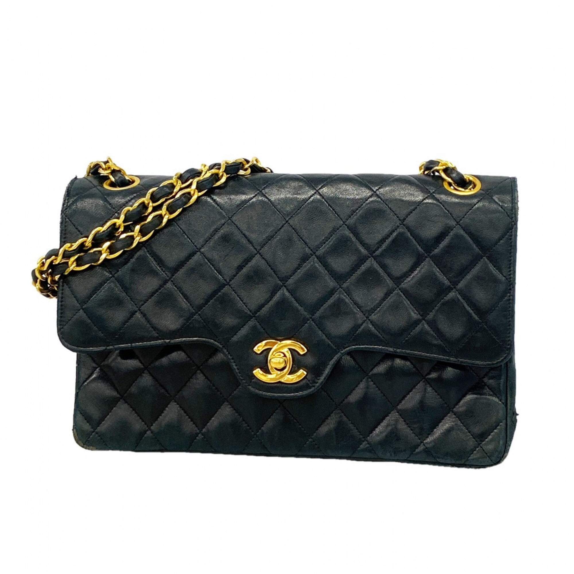 Chanel Black Leather Shoulder Bag (Pre-Owned)