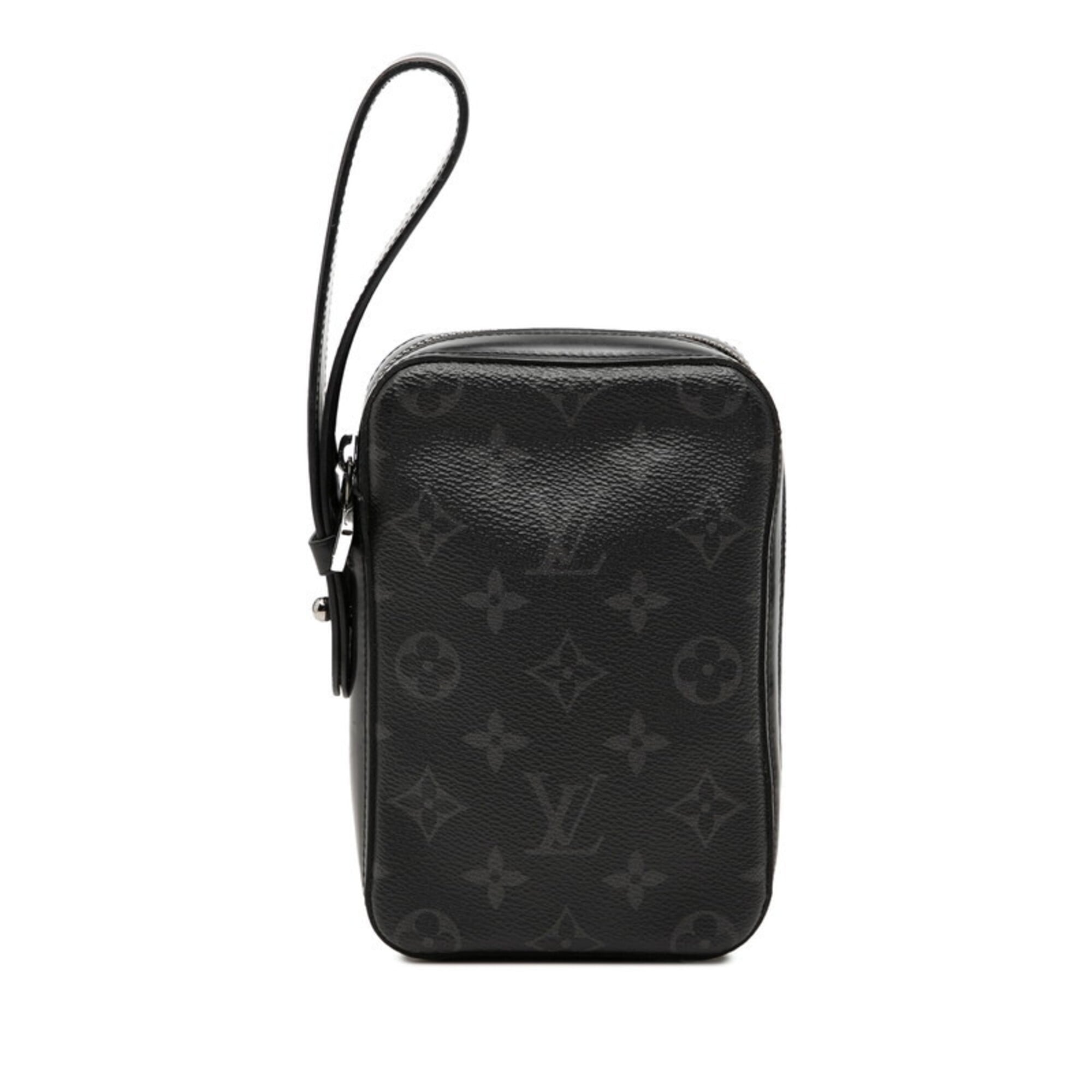 Louis Vuitton Black Pvc Leather Clutch Bag Handbag Pouch (Pre-Owned)