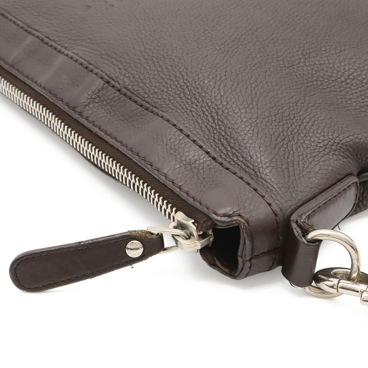 Gucci Dark Brown Leather Shoulder Bag (Pre-Owned)