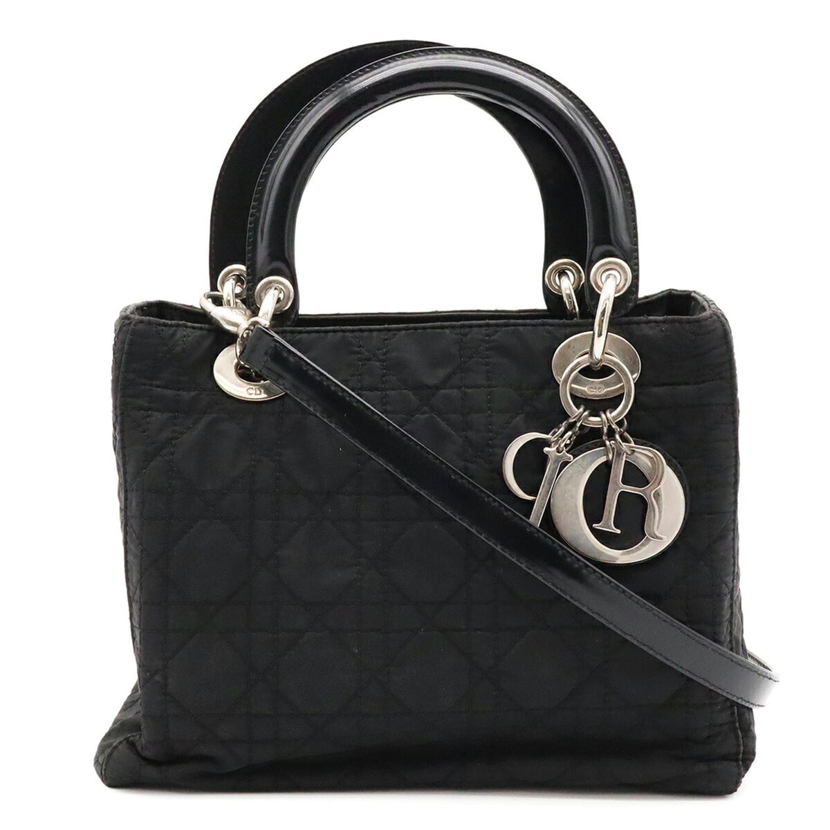 Christian Dior Lady Dior Black Nylon Handbag (Pre-Owned)