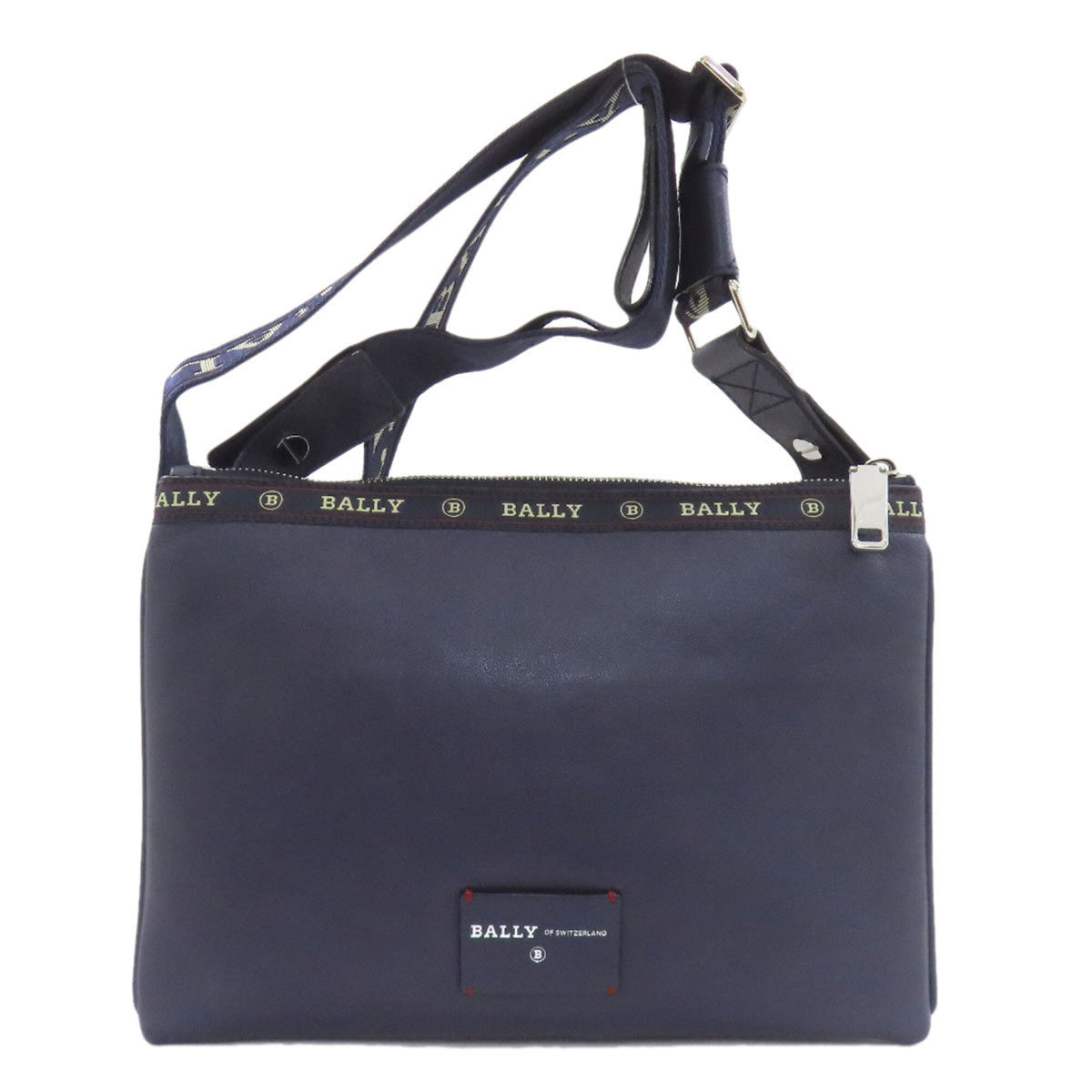 Bally Navy Leather Shoulder Bag (Pre-Owned)