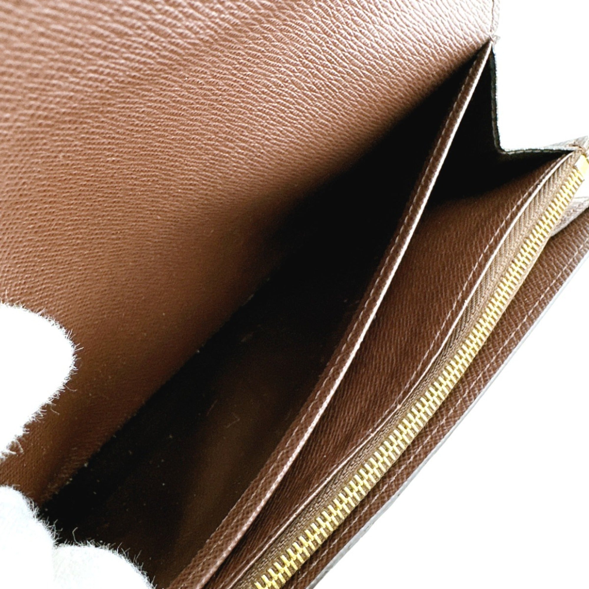 Louis Vuitton Brown Ebene Damier Canvas Long Wallet (Tri-Fold) (Pre-Owned)