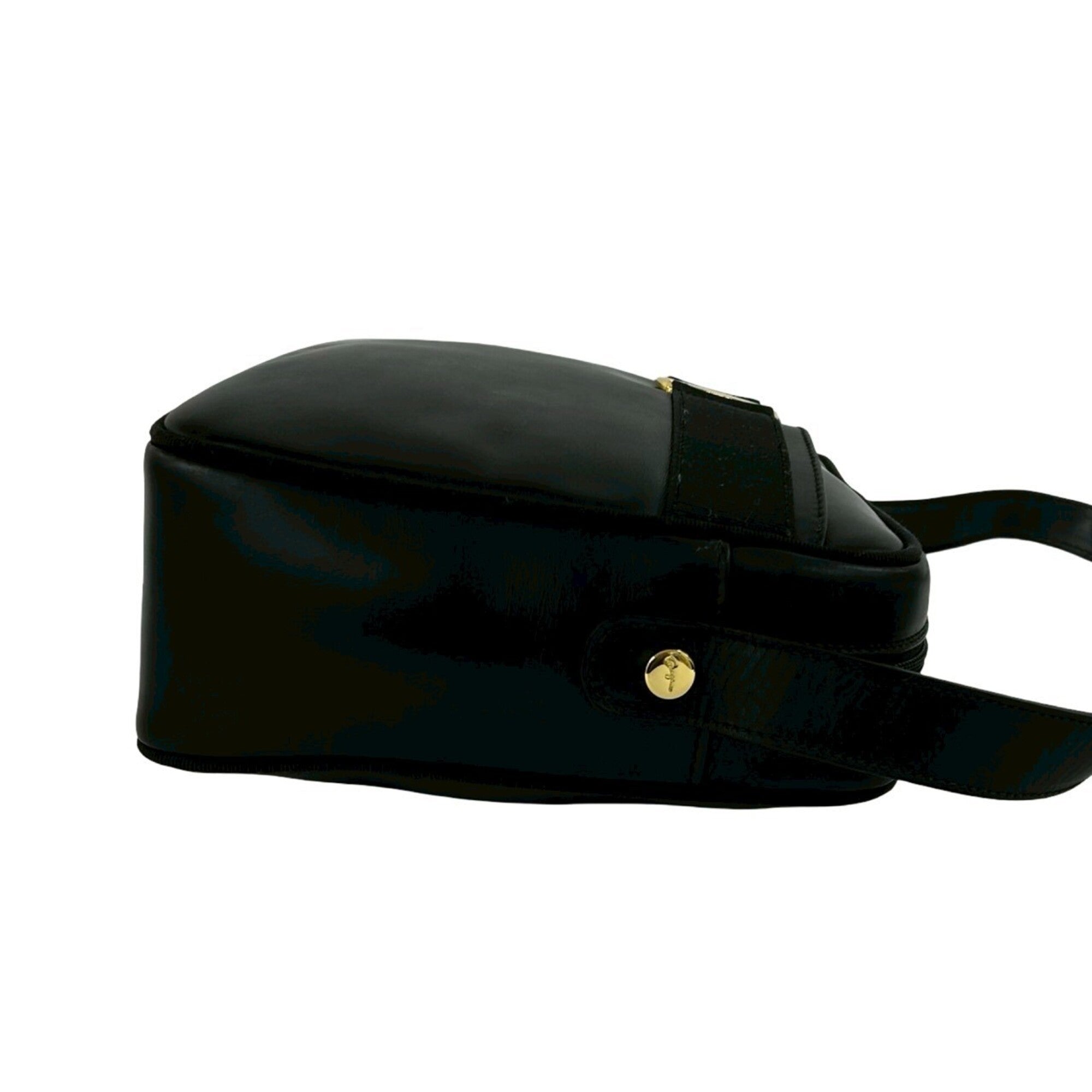 Salvatore Ferragamo Black Leather Pochette Shoulder Bag (Pre-Owned)